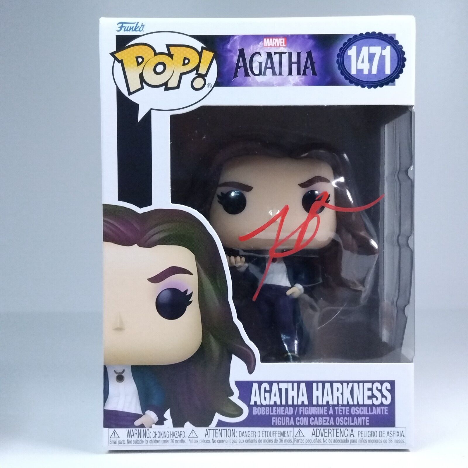 Funko Pop! Marvel Agatha Harkness Signed Kathryn Hahn COA #1471 WS