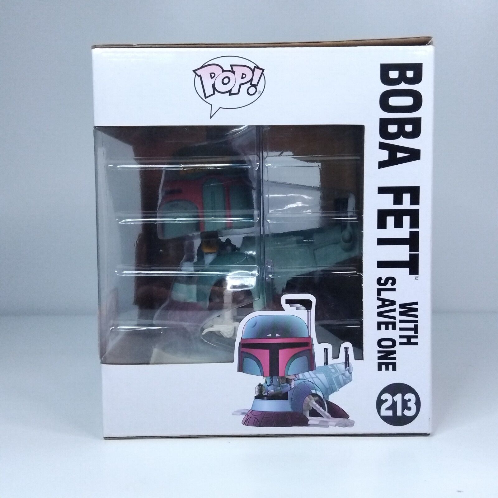 Funko Pop! Star Wars Boba Fett with Slave One Exclusive #213 FADED BOX SIDE