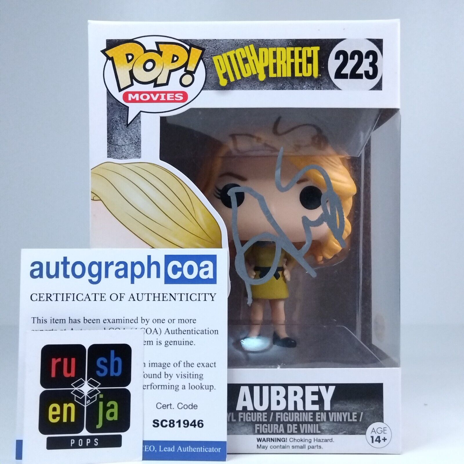 Funko Pop! Movies Pitch Perfect Aubrey Signed Anna Camp COA #223 BOX DAMAGE - WS