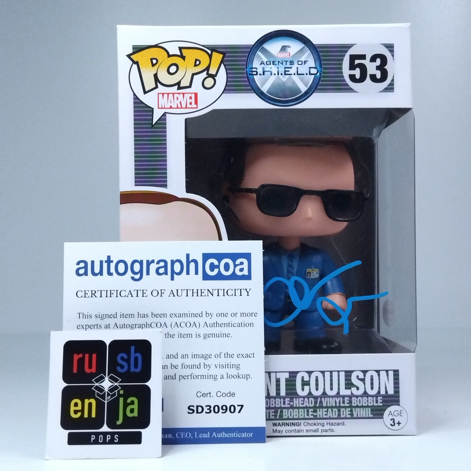 Funko Pop! Marvel Agents of SHIELD Agent Coulson Signed Clark Gregg COA #53 WS