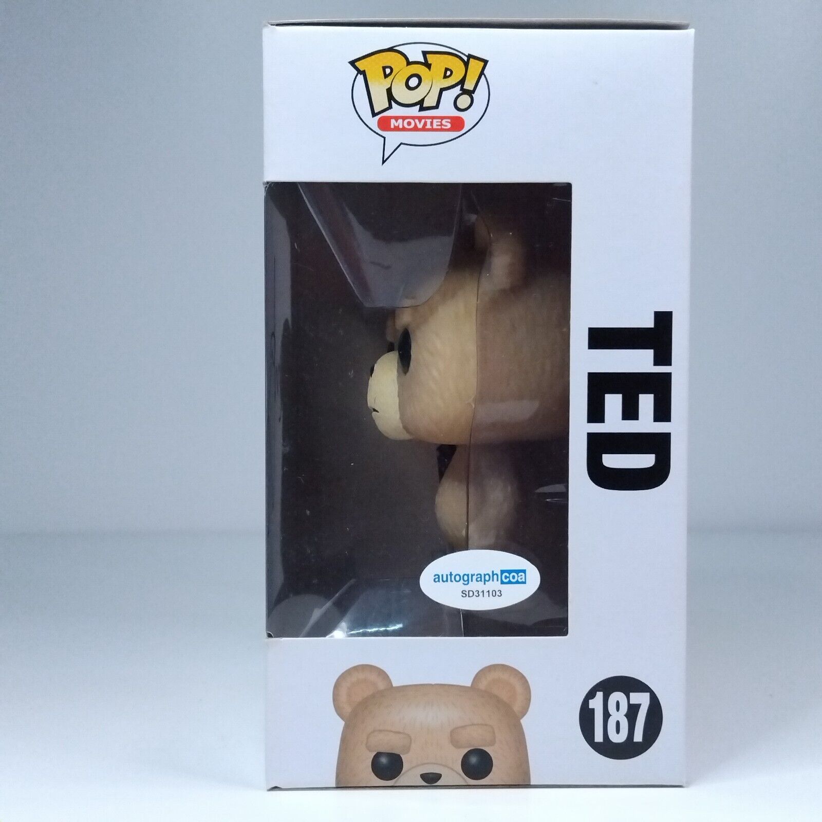 Funko Pop! Movies Ted Signed Mark Wahlberg COA #187 WS