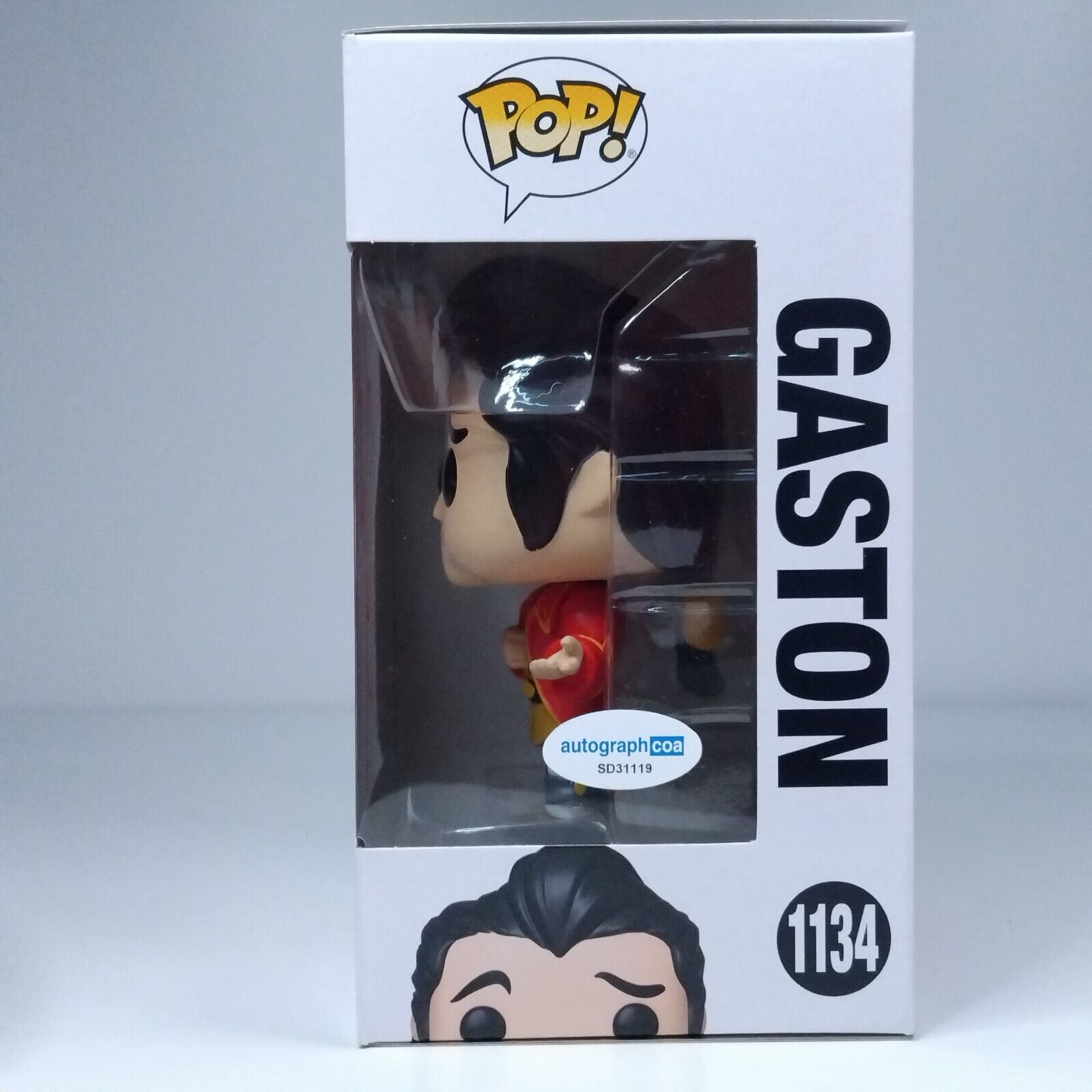 Funko Pop! Disney Beauty and the Beast Gaston Signed Luke Evans COA #1134 WS