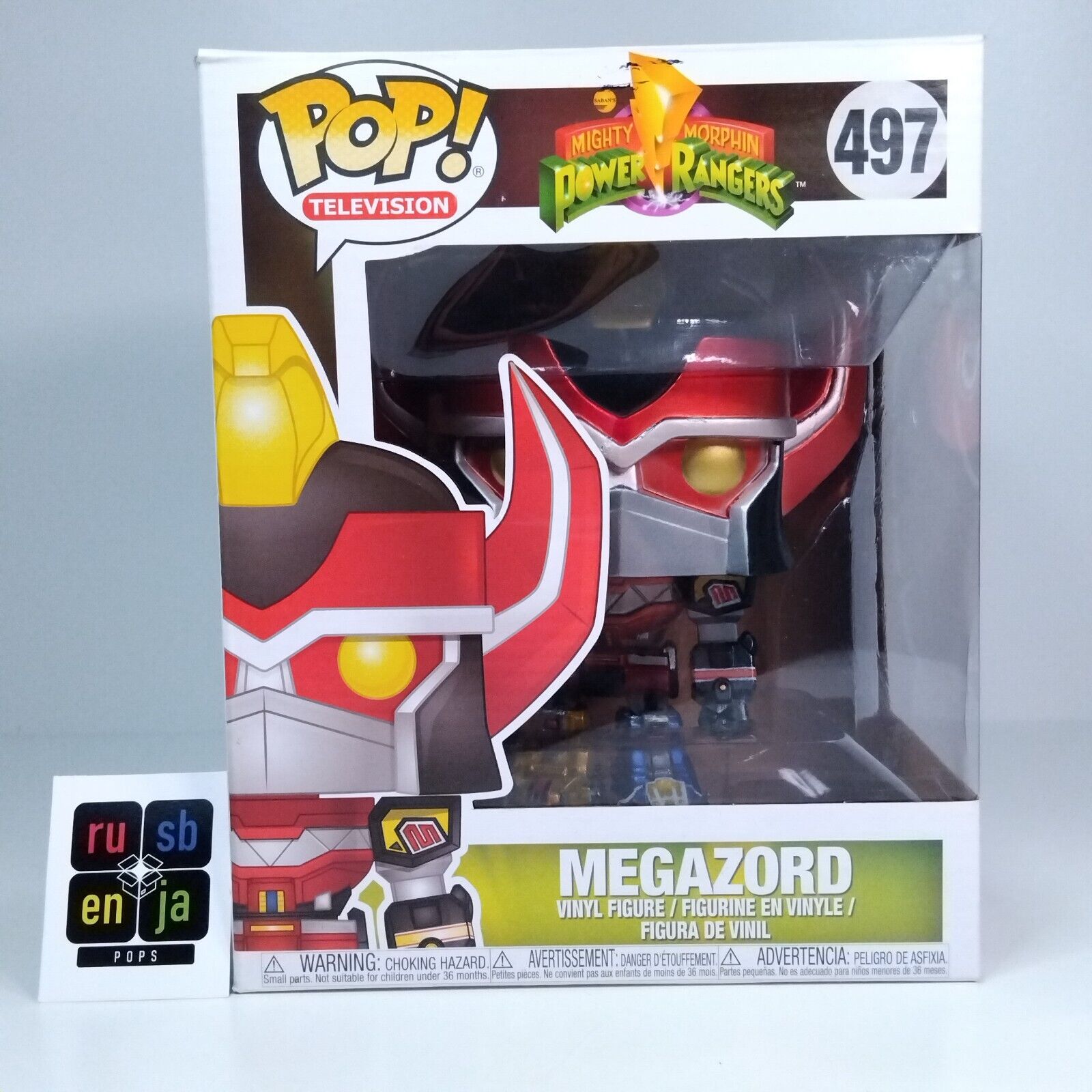 Funko Pop! TV Retro Power Rangers Megazord Metallic 6" Inch #497