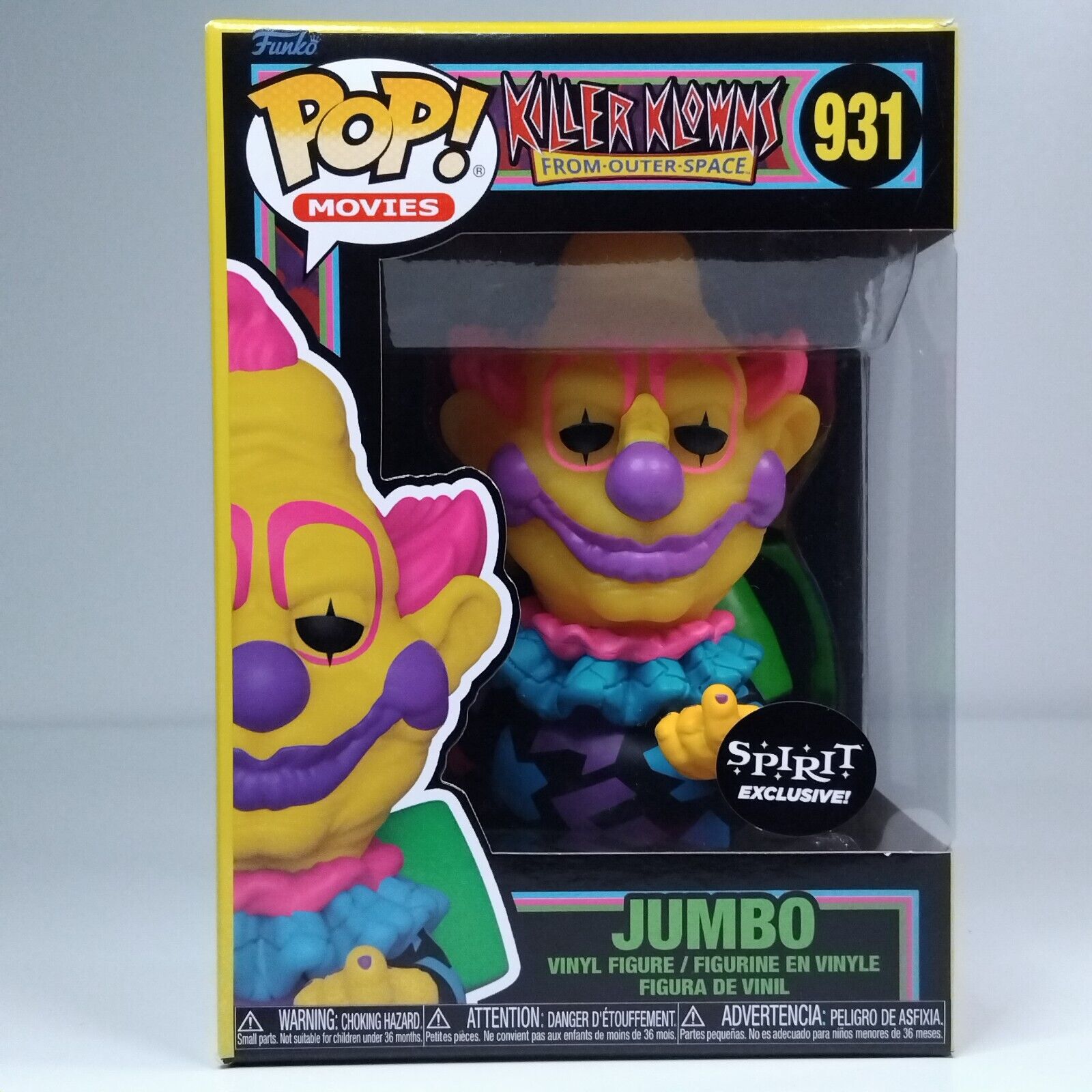 Funko Pop! Movies Horror Killer Klowns Blacklight Jumbo Spirit Exclusive #931