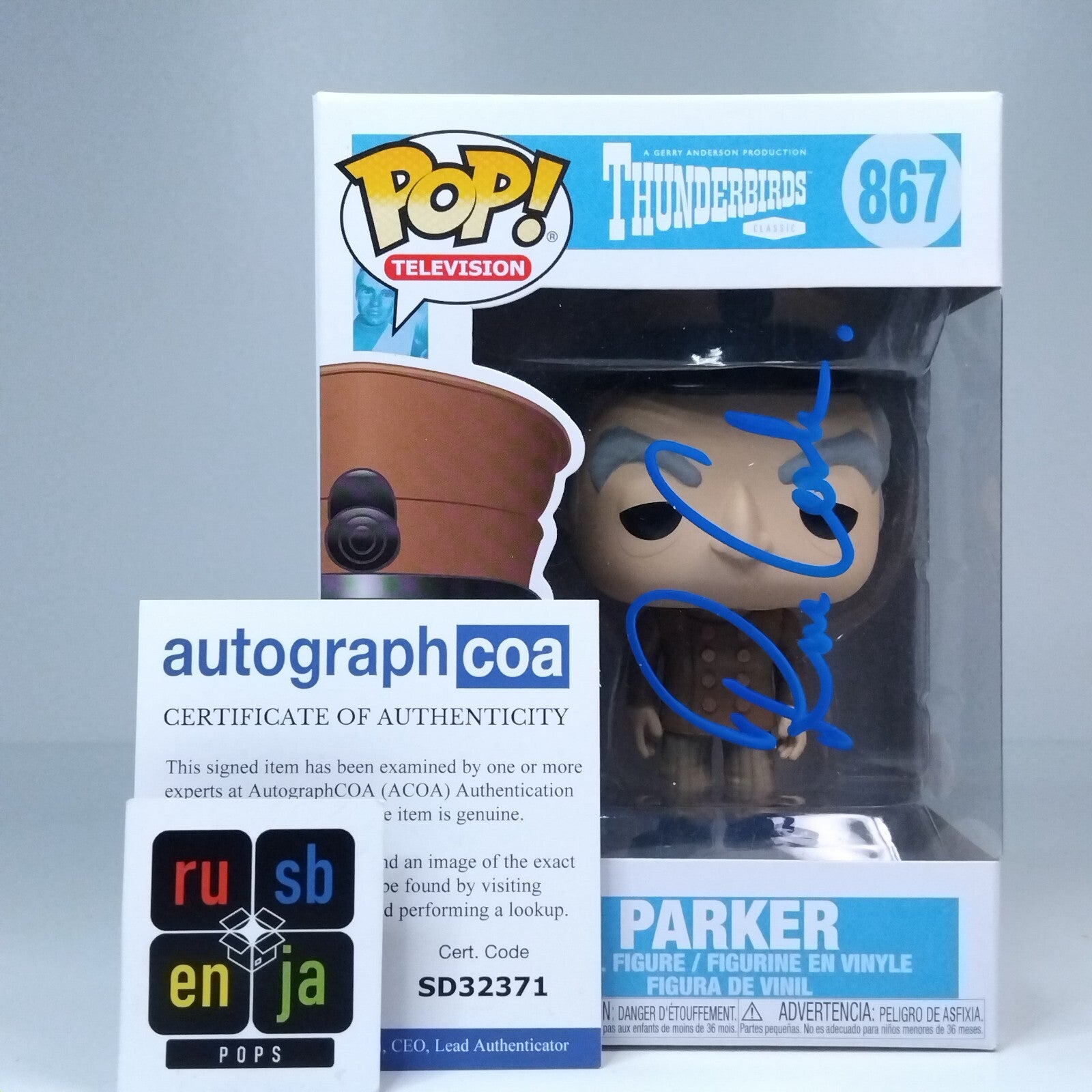 Funko Pop! TV Thunderbirds Parker Signed Ron Cook COA #867 WS
