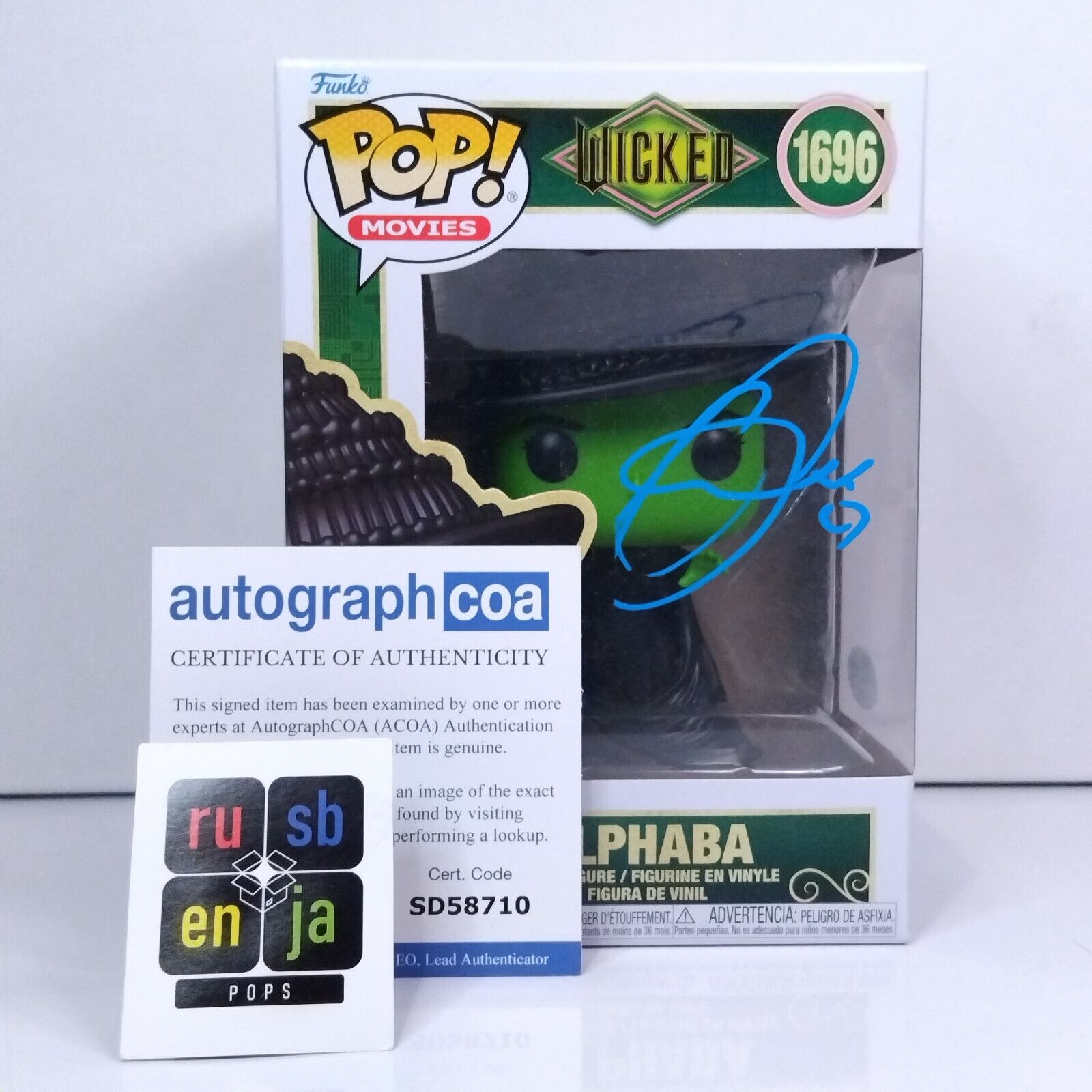 Funko Pop! Movies Wicked Elphaba Signed Cynthia Erivo COA #1696 WS