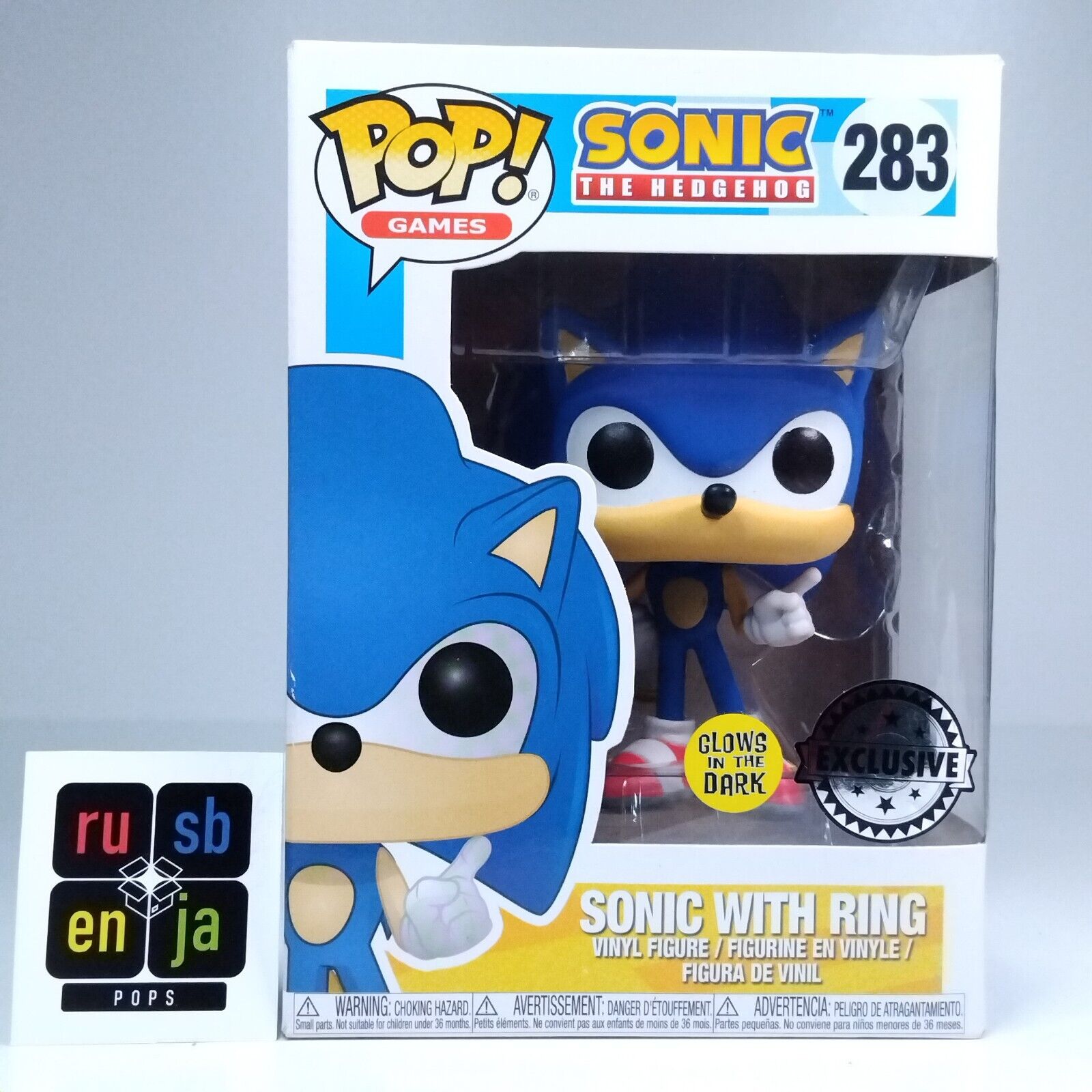 Funko Pop! Games Sonic The Hedgehog with Ring Glows in Dark Exclusive #283