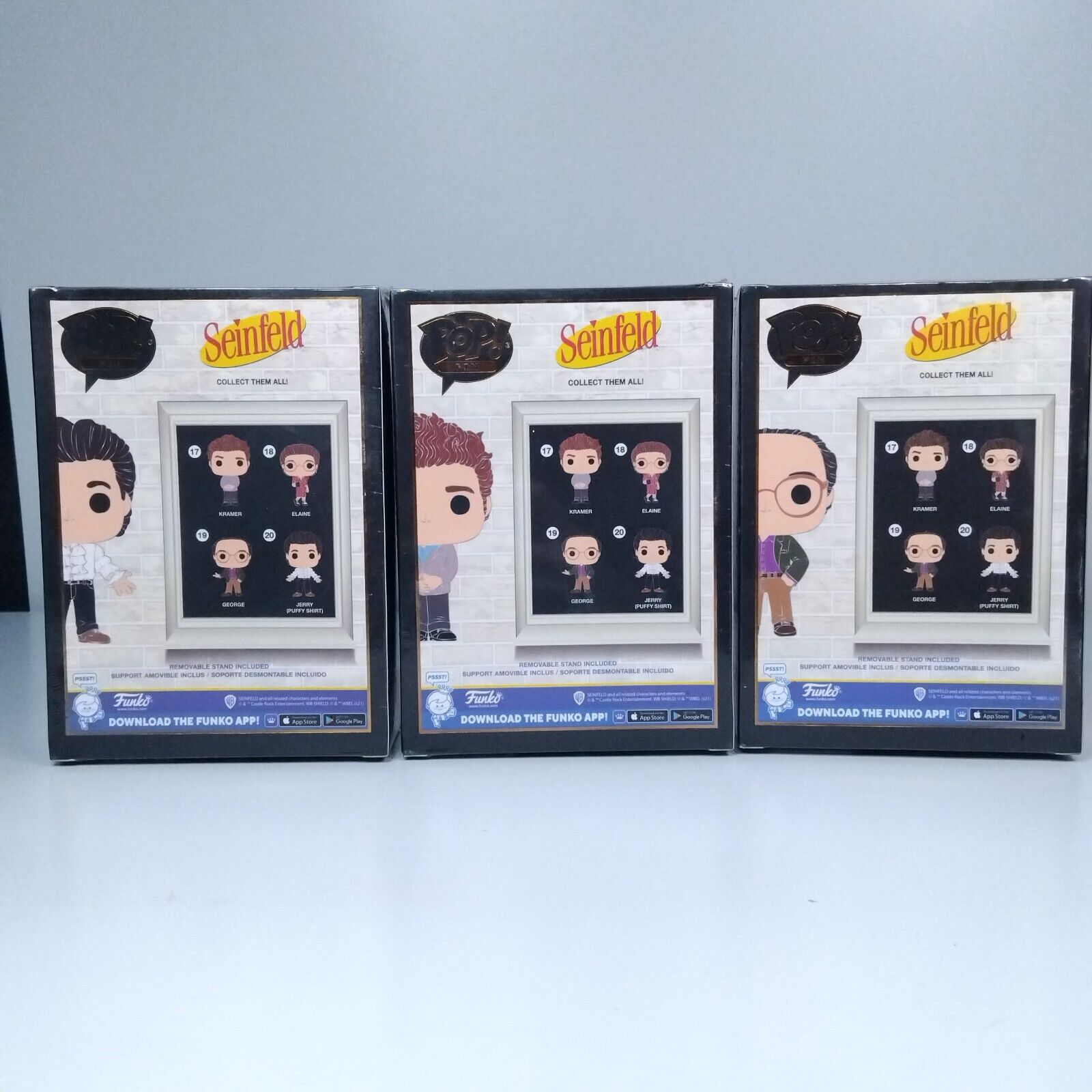 Funko Pop! Pin Pins TV Seinfeld Bundle x 3 Jerry #20 George #19 Kramer #17