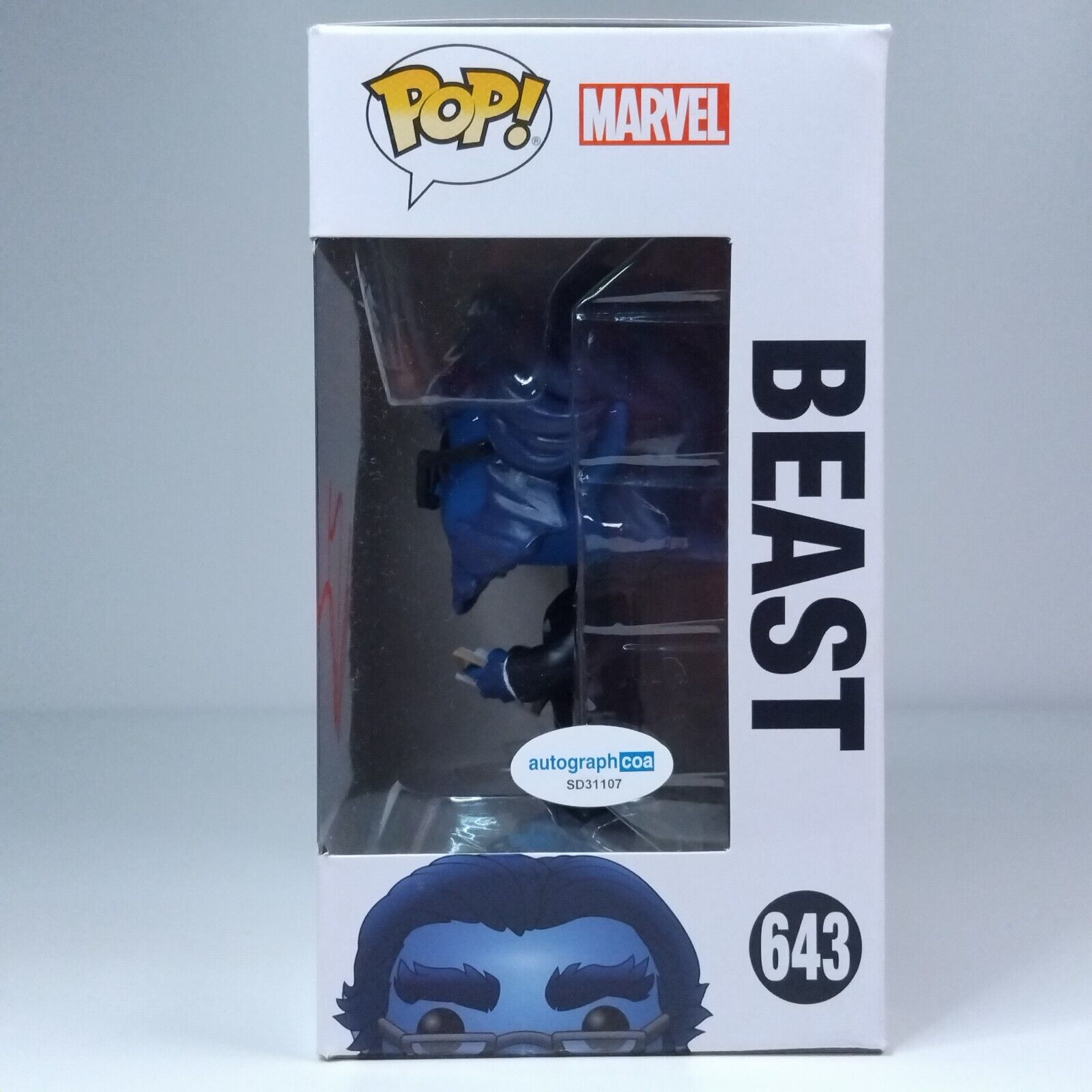 Funko Pop! X-Men Beast Signed Nicholas Hoult COA #643 WS