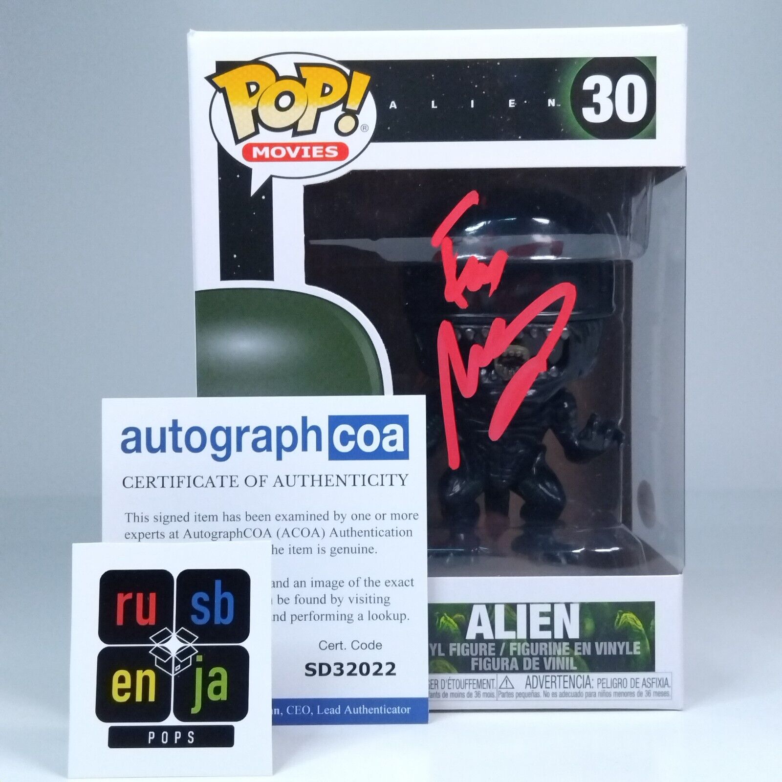 Funko Pop! Movies Horror Alien Director Signed Fede Alvarez COA #30 WS