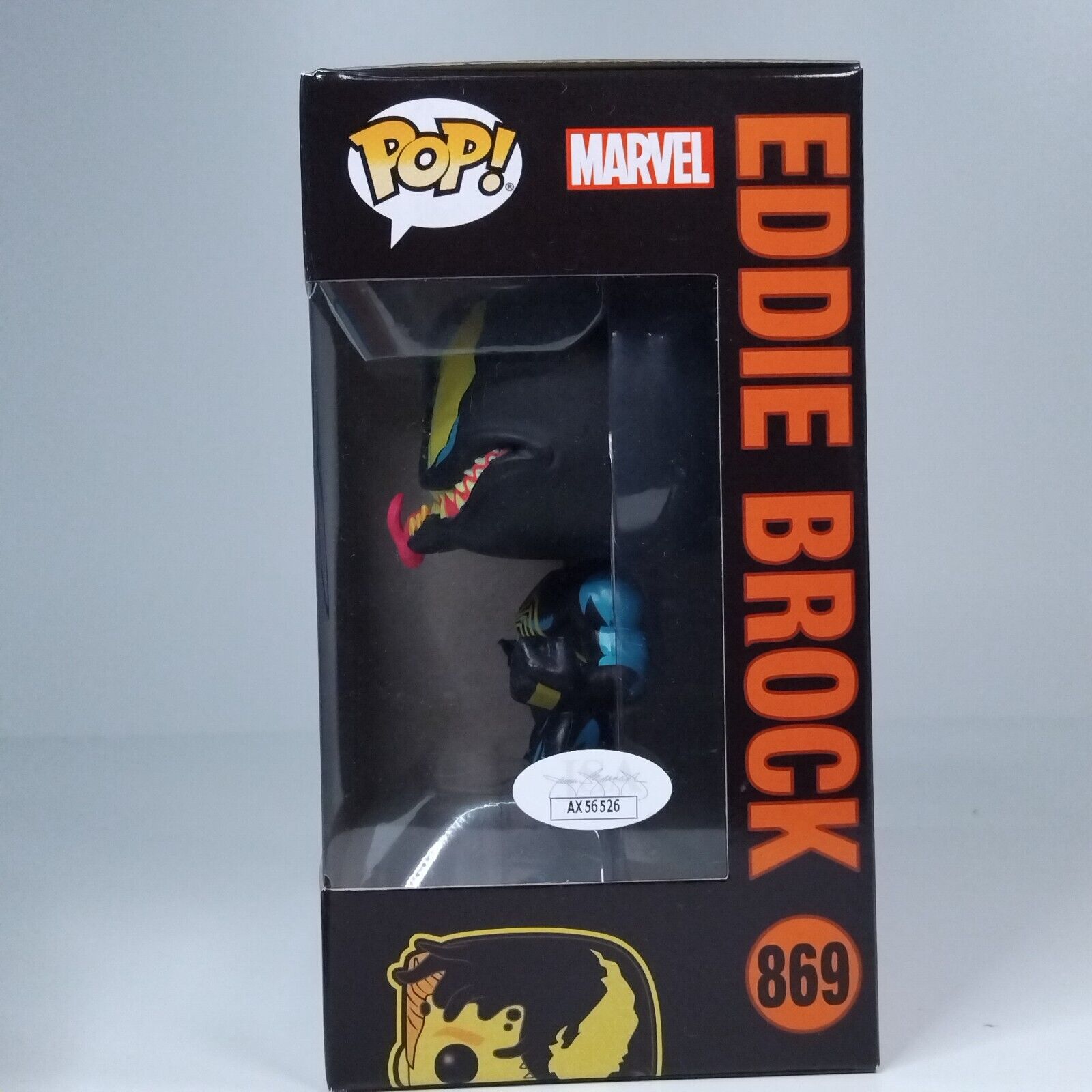 Funko Pop! Marvel Blacklight Eddie Brock Signed Tom Hardy COA #869 WS