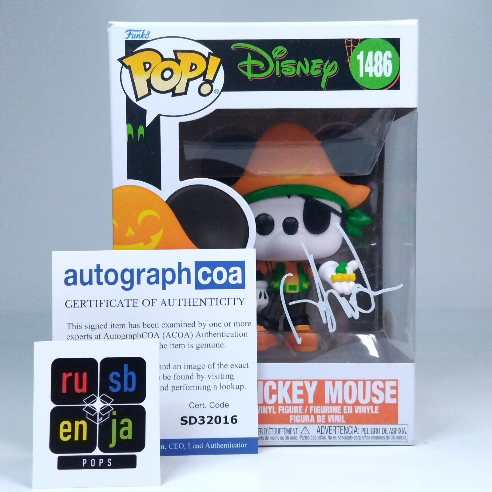 Funko Pop! Disney Mickey Mouse Signed Chris Diamantopoulos COA #1486