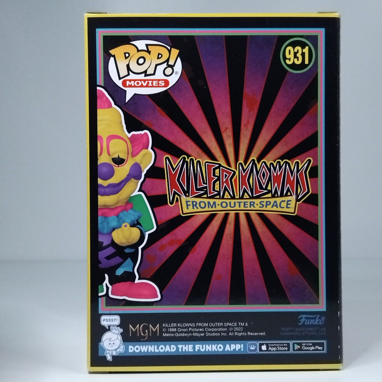 Funko Pop! Movies Horror Killer Klowns Blacklight Jumbo #931