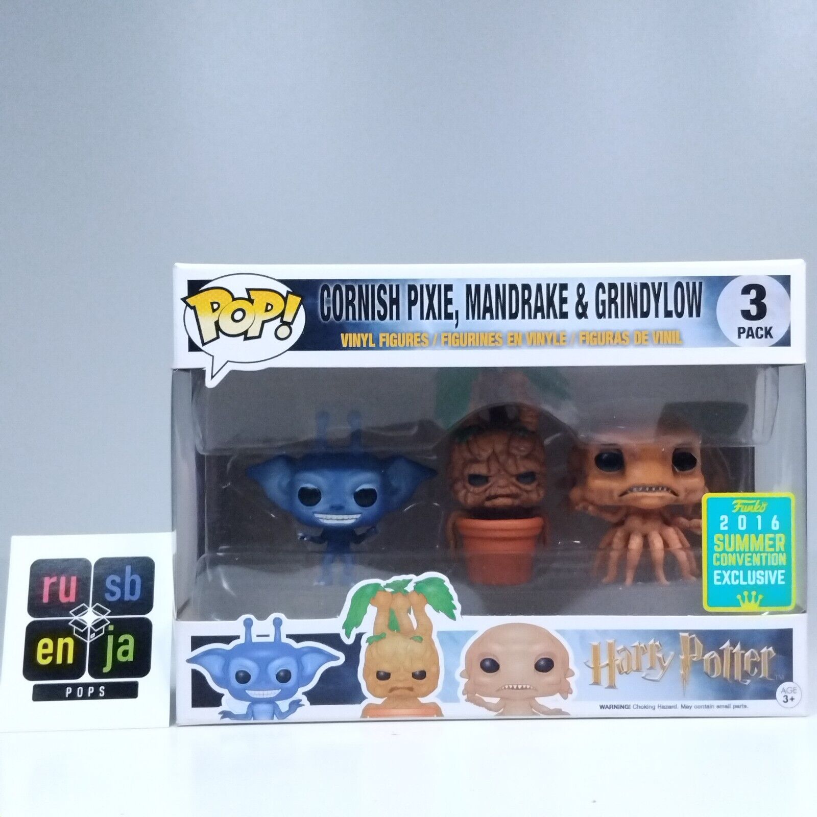 Funko Pop! Harry Potter Cornish Pixie Mandrake & Grindylow Exclusive 3 Pack