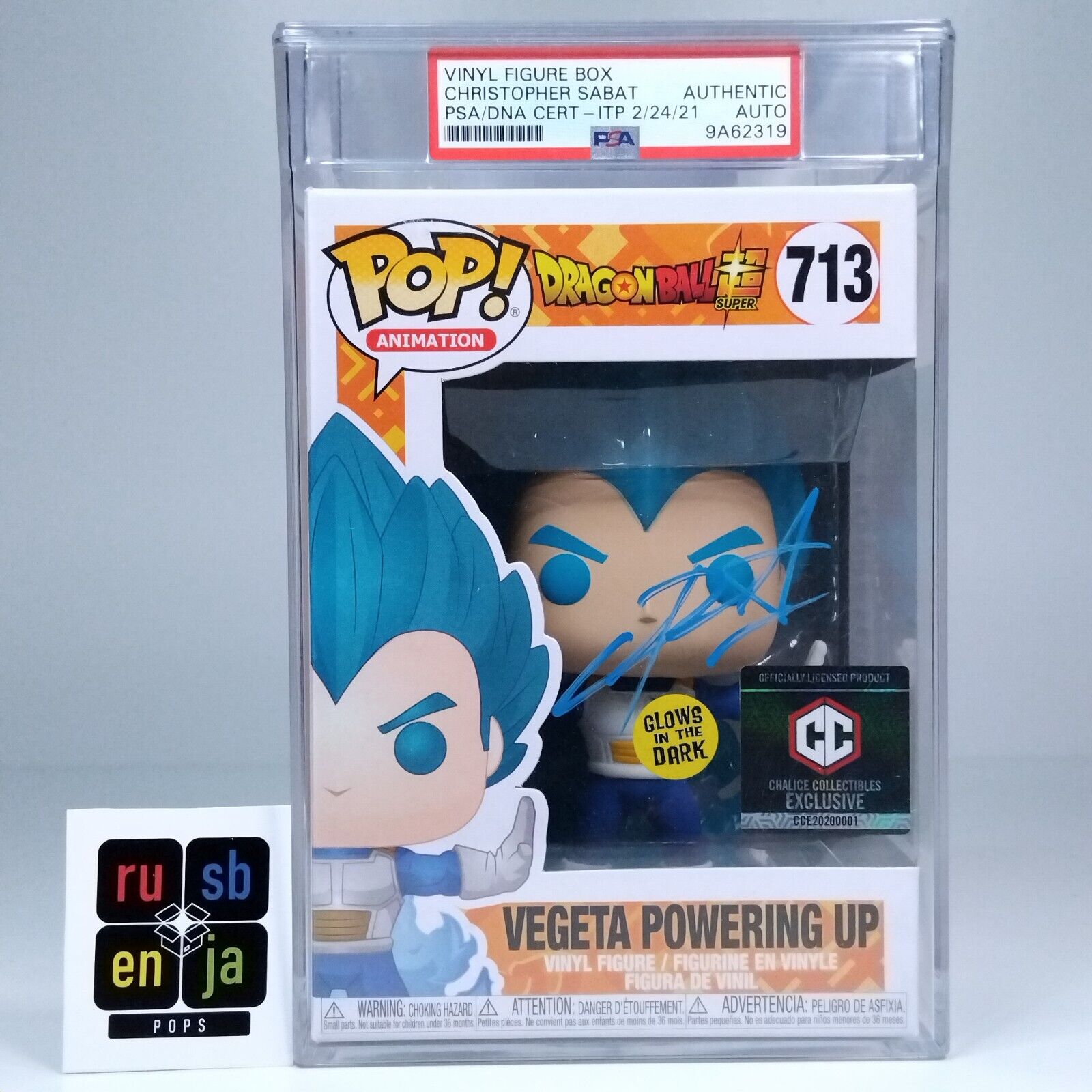 Funko Pop! Anime DBZ Dragonball Z Vegeta Signed Chris Christopher Sabat PSA #713