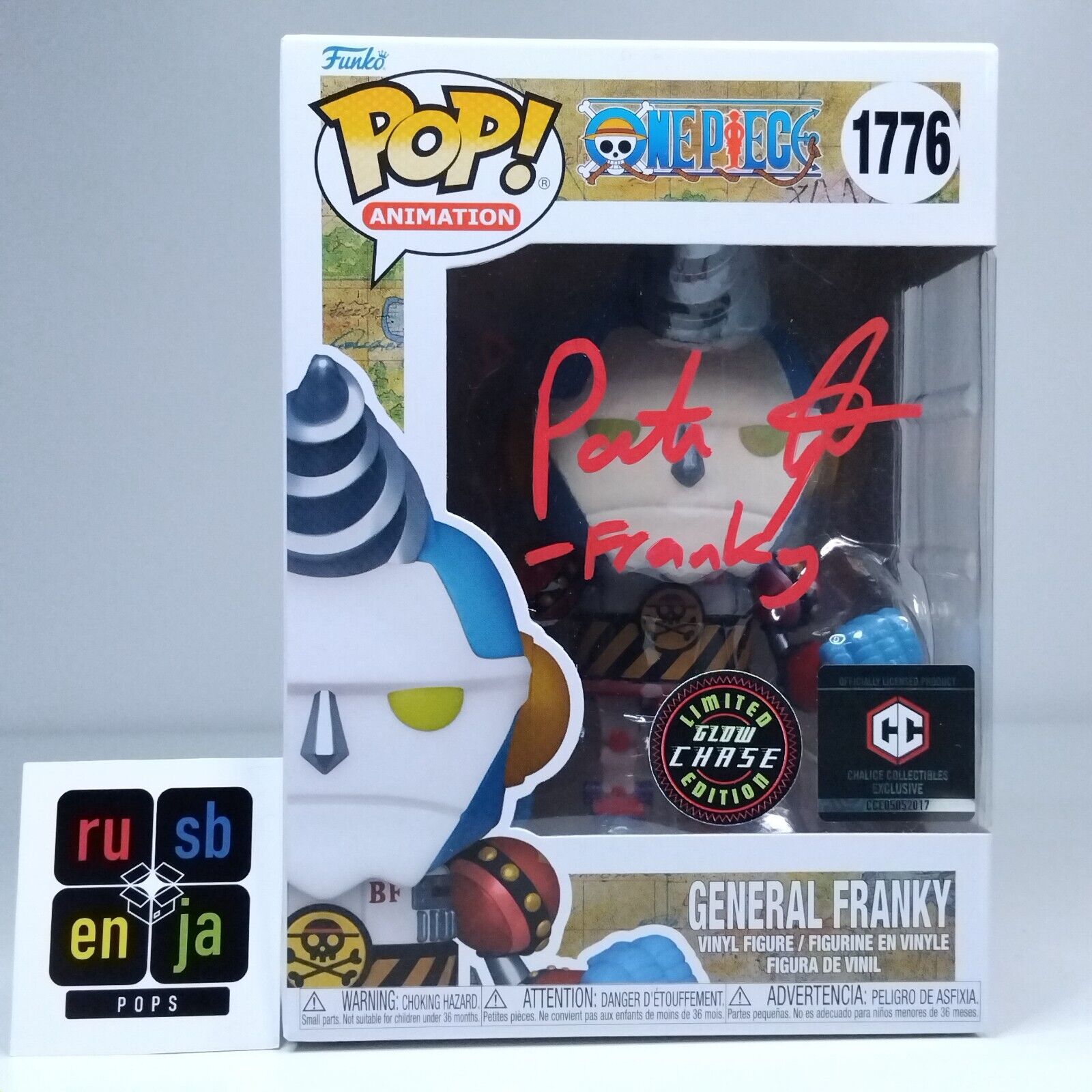 Funko Pop! Anime One Piece General Franky Chase Signed Patrick Seitz COA #1776