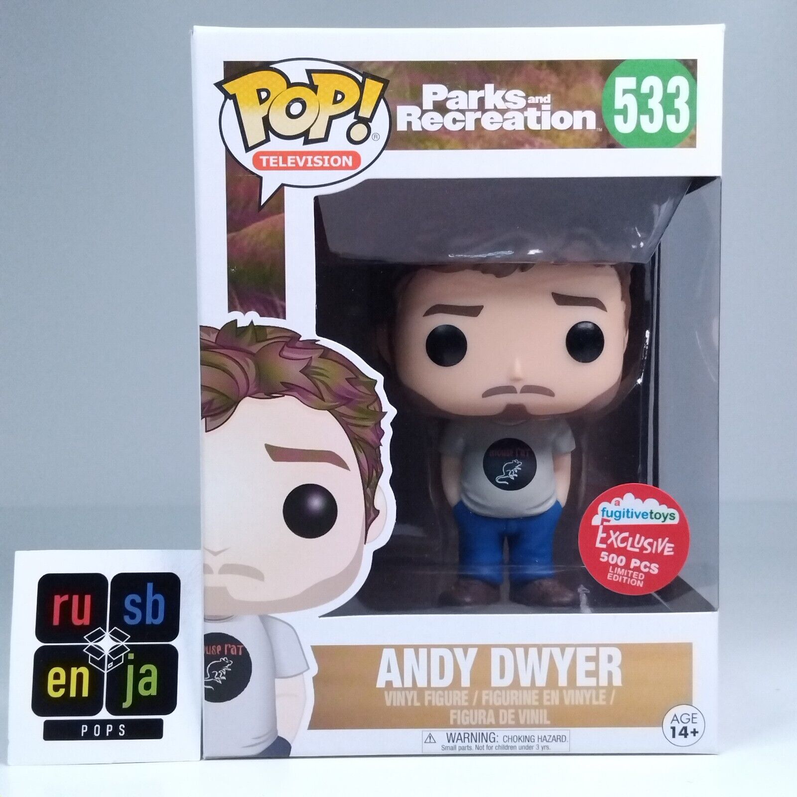 Funko Pop! TV Parks & Recreation Andy Dwyer Mouse Rat Fugitive Toys 500 Pcs #533