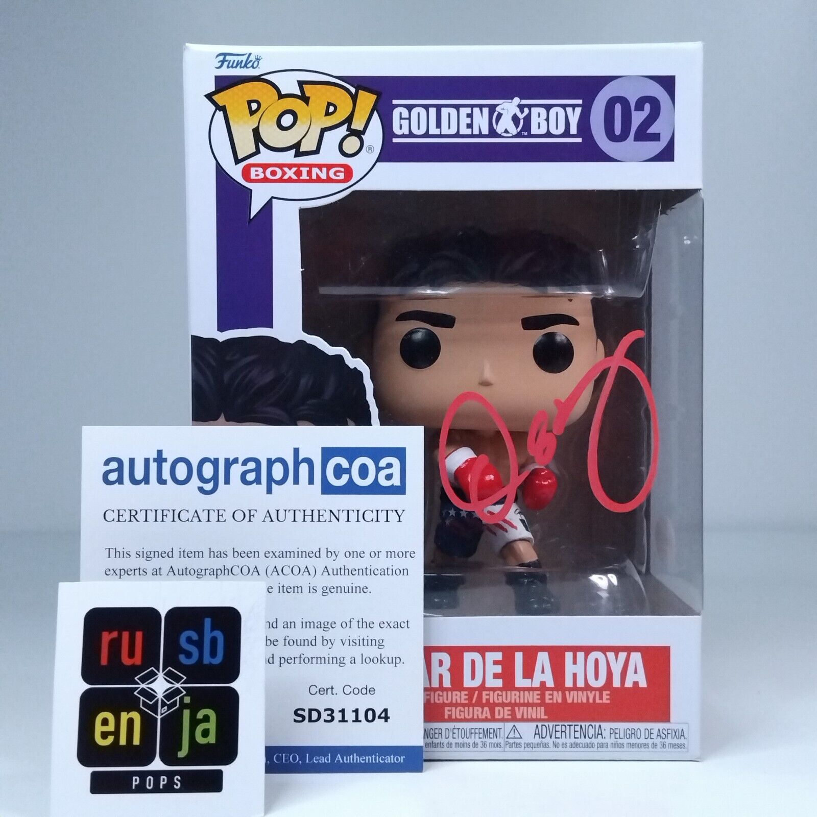 Funko Pop! Sports Boxing Oscar De La Hoya Signed COA #02 WS