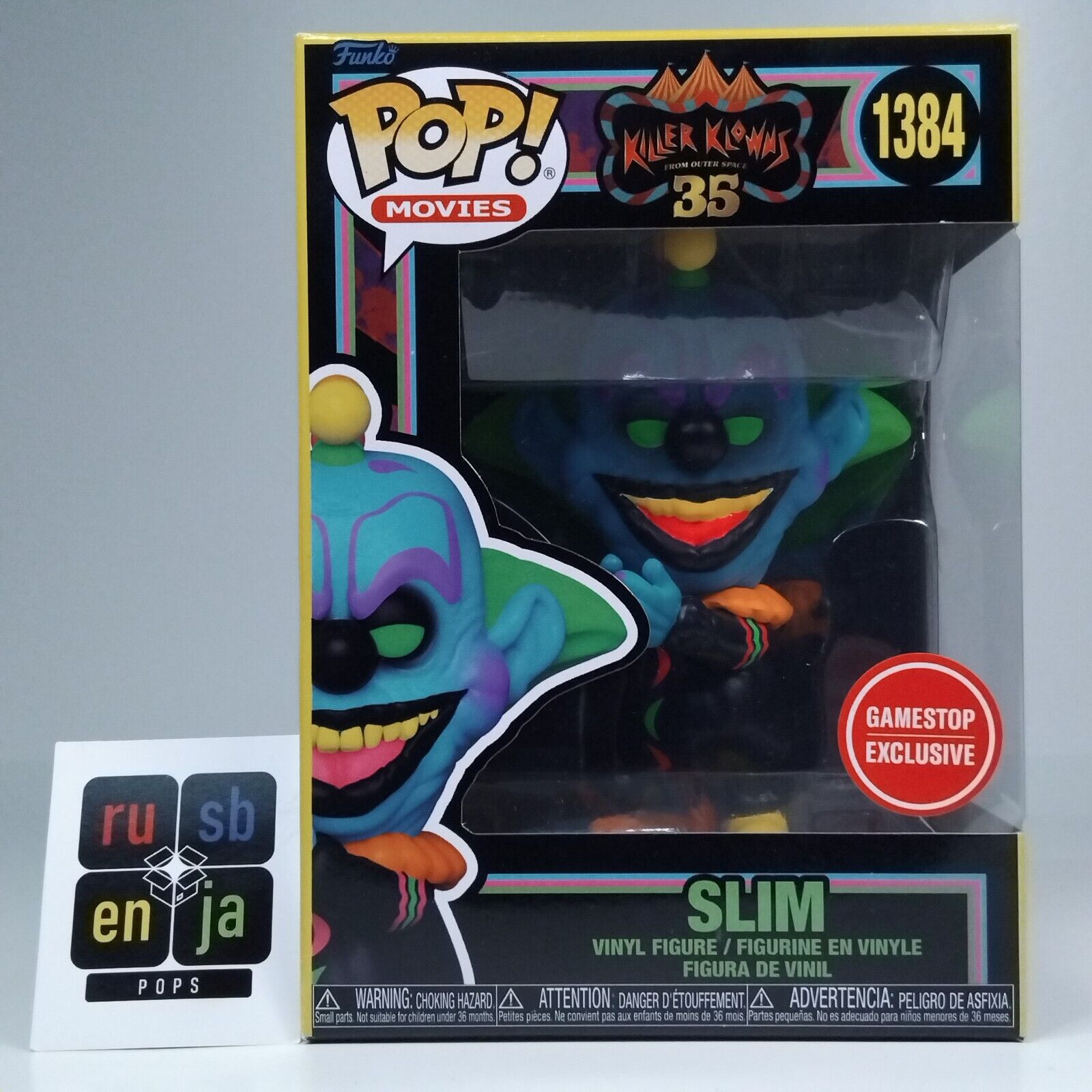 Funko Pop! Movies Horror Killer Klowns Blacklight Slim Gamestop Exclusive #1384