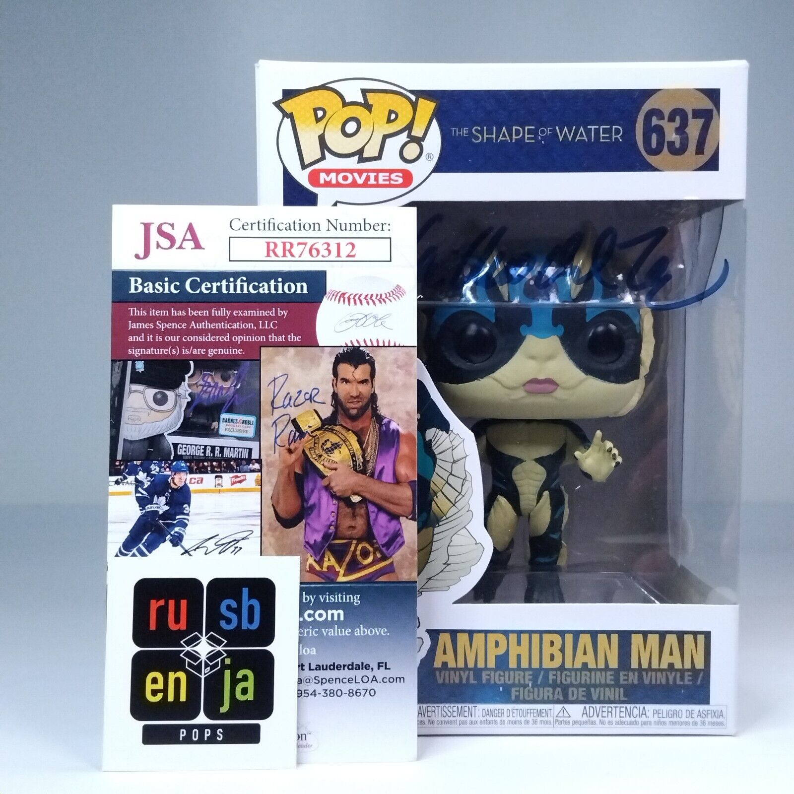 Funko Pop! Movies Shape Water Amphibian Man Signed Guillermo Del Toro COA #637