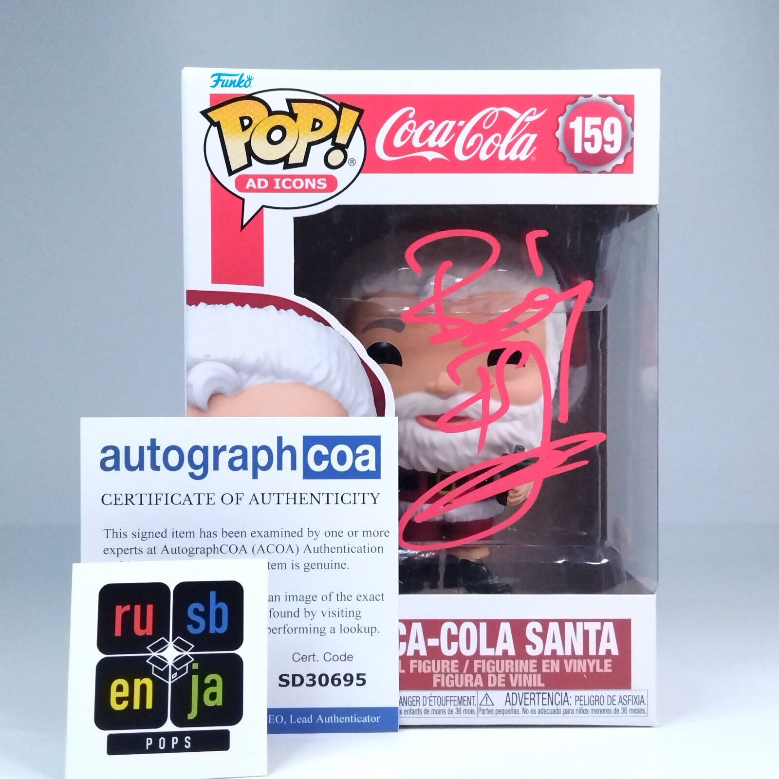 Funko Pop! Coca-Cola Santa Bad Santa Signed Billy Bob Thornton COA #159 WS