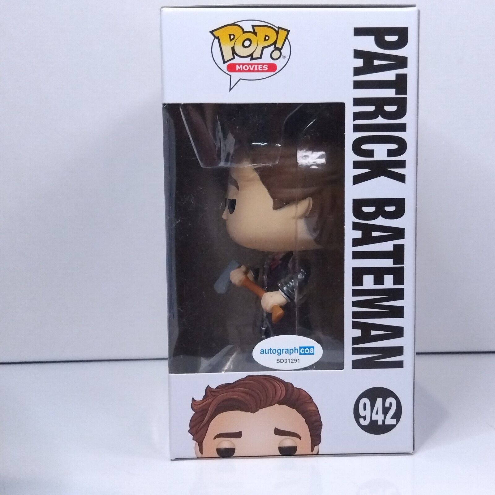 Funko Pop! Movies American Psycho Patrick Bateman Signed Christian Bale #942 WS