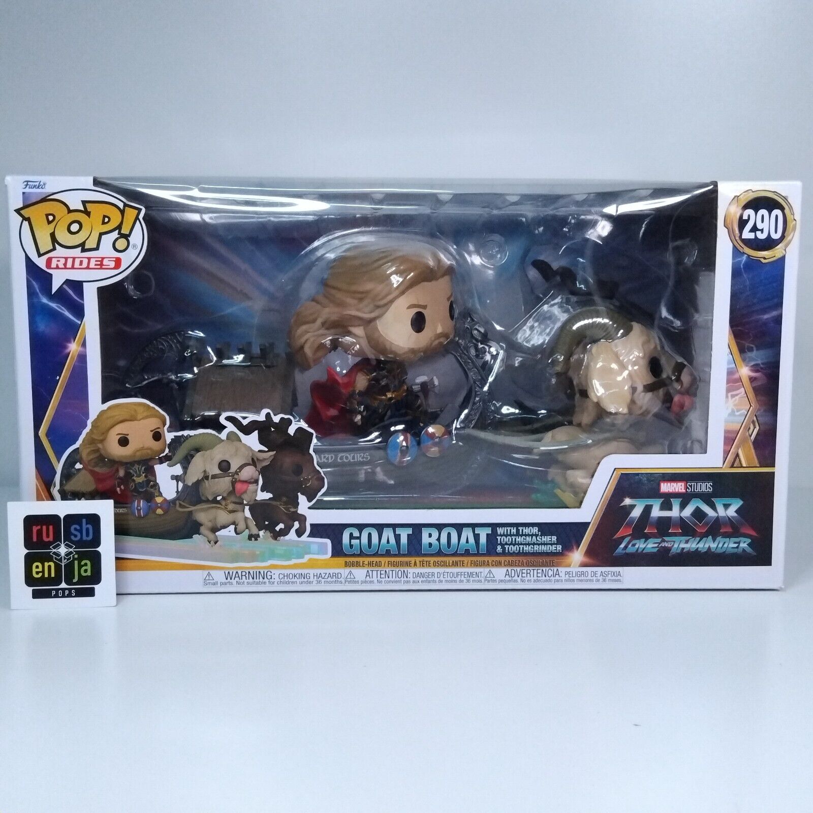 Funko Pop! Marvel Thor Goat Boat with Thor Toothgnasher & Toothgrinder #290