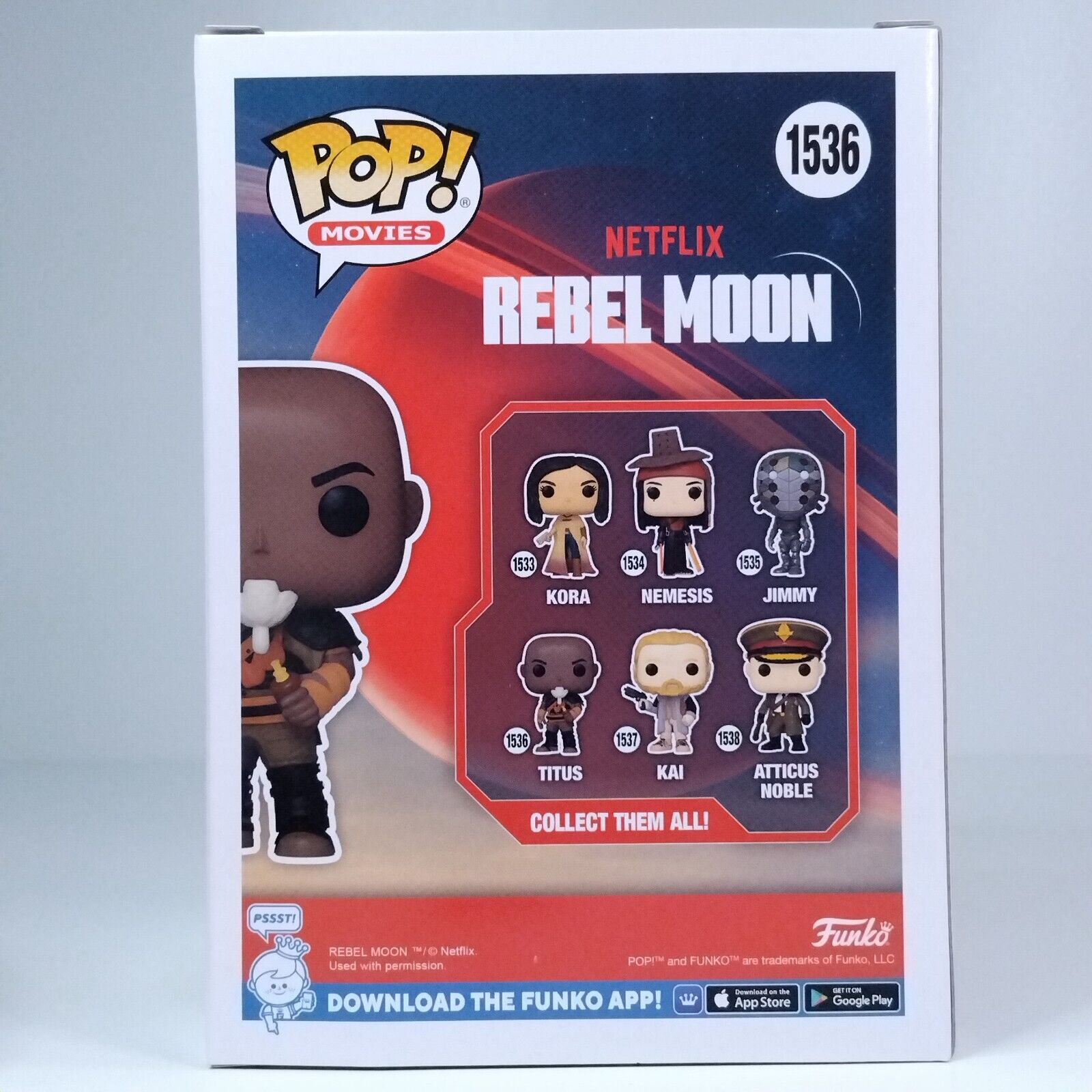 Funko Pop! Movies Rebel Moon Titus Signed Zack Snyder COA #1536 WS