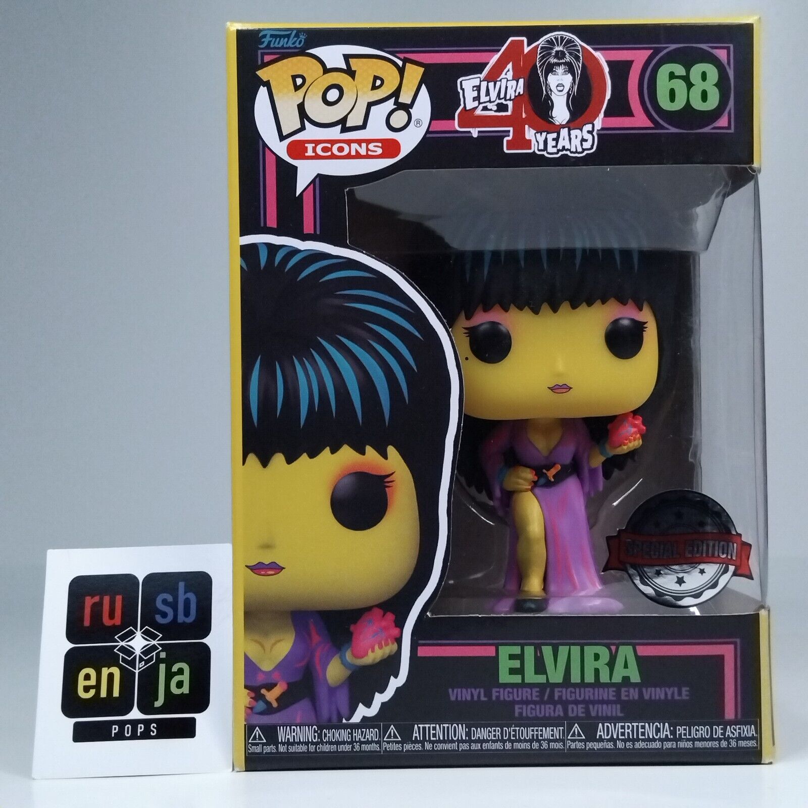 Funko Pop! Icons Blacklight Elvira Special Edition #68