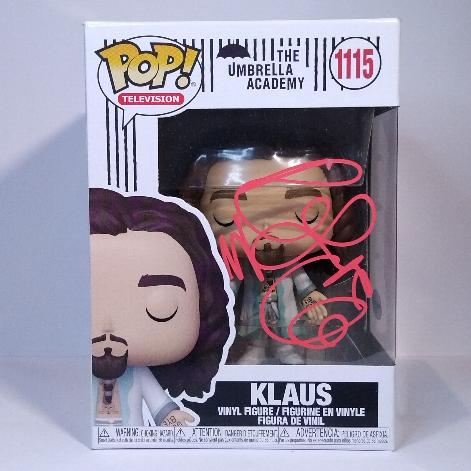 Funko Pop! TV The Umbrella Academy Klaus Signed Robert Sheehan COA #1115 WS