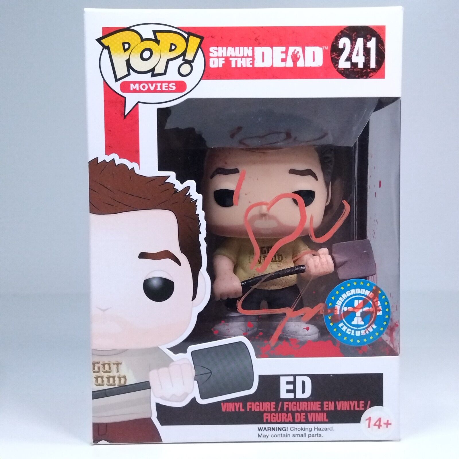 Funko Pop! Movies Horror Shaun of the Dead Bloody Ed Signed Nick Frost COA #241