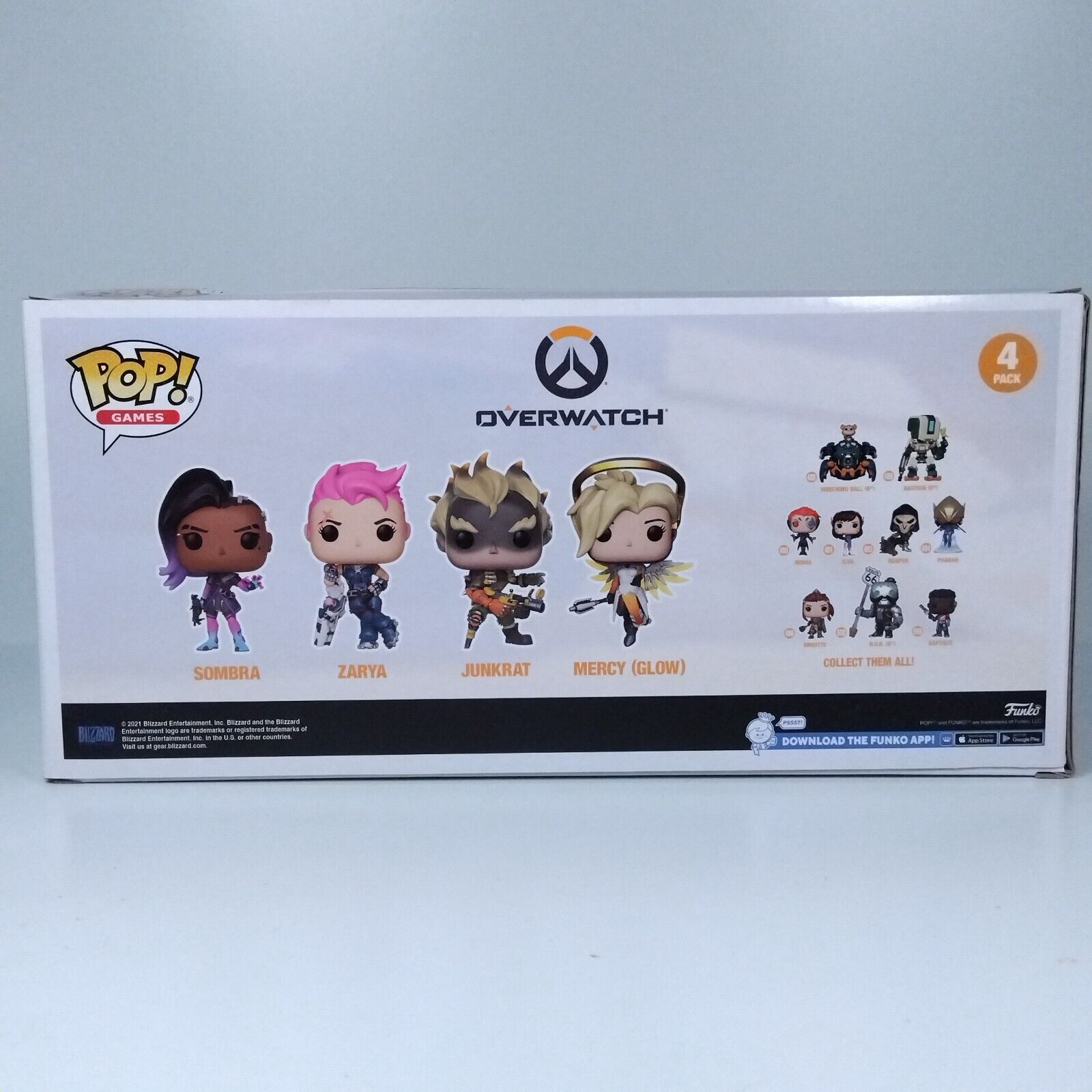 Funko Pop! Games Overwatch Sombra Zarya Junkrat Mercy Glows in Dark 4 Pack