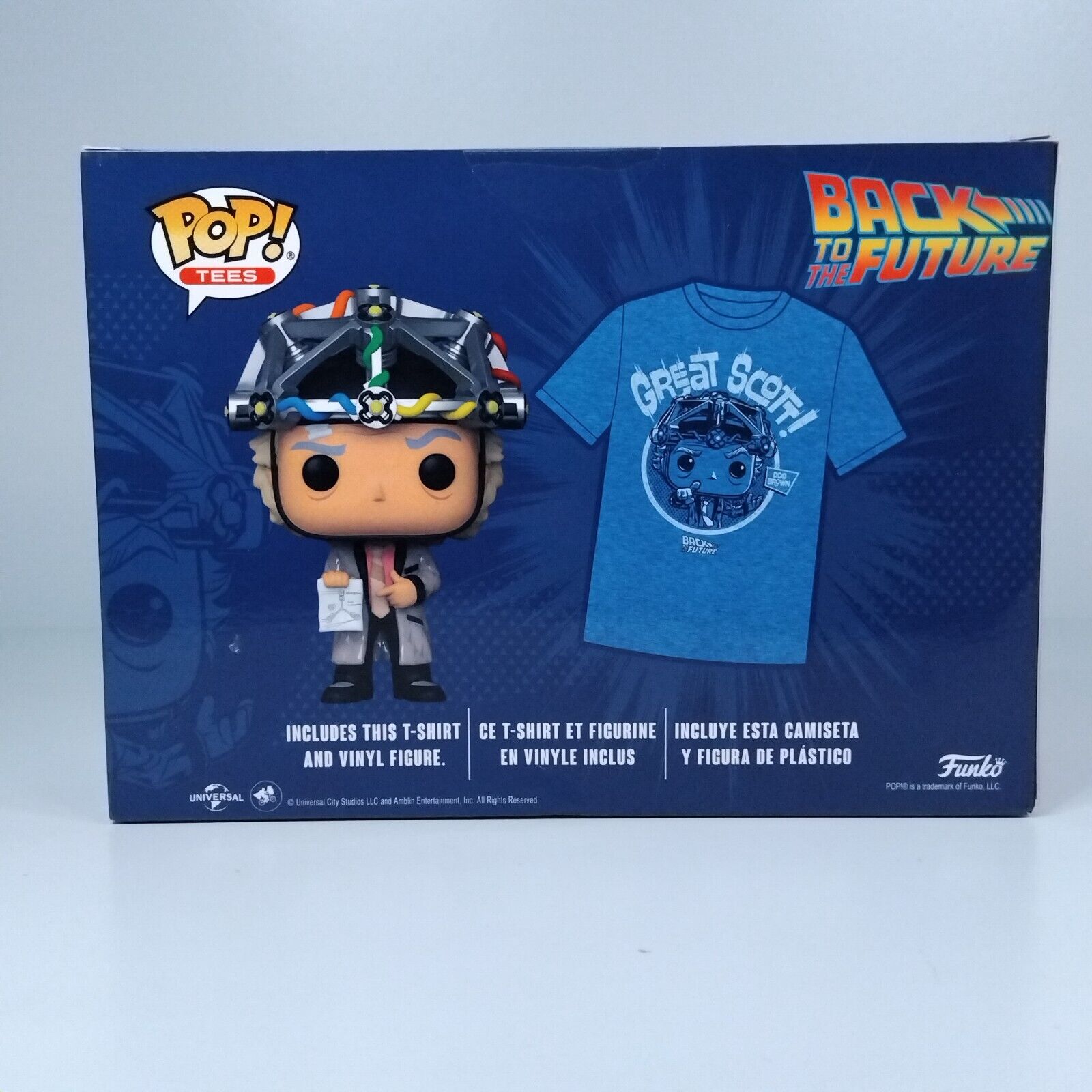 Funko Pop! Movies Back to the Future Doc with Helmet Glows with XL Tee #959