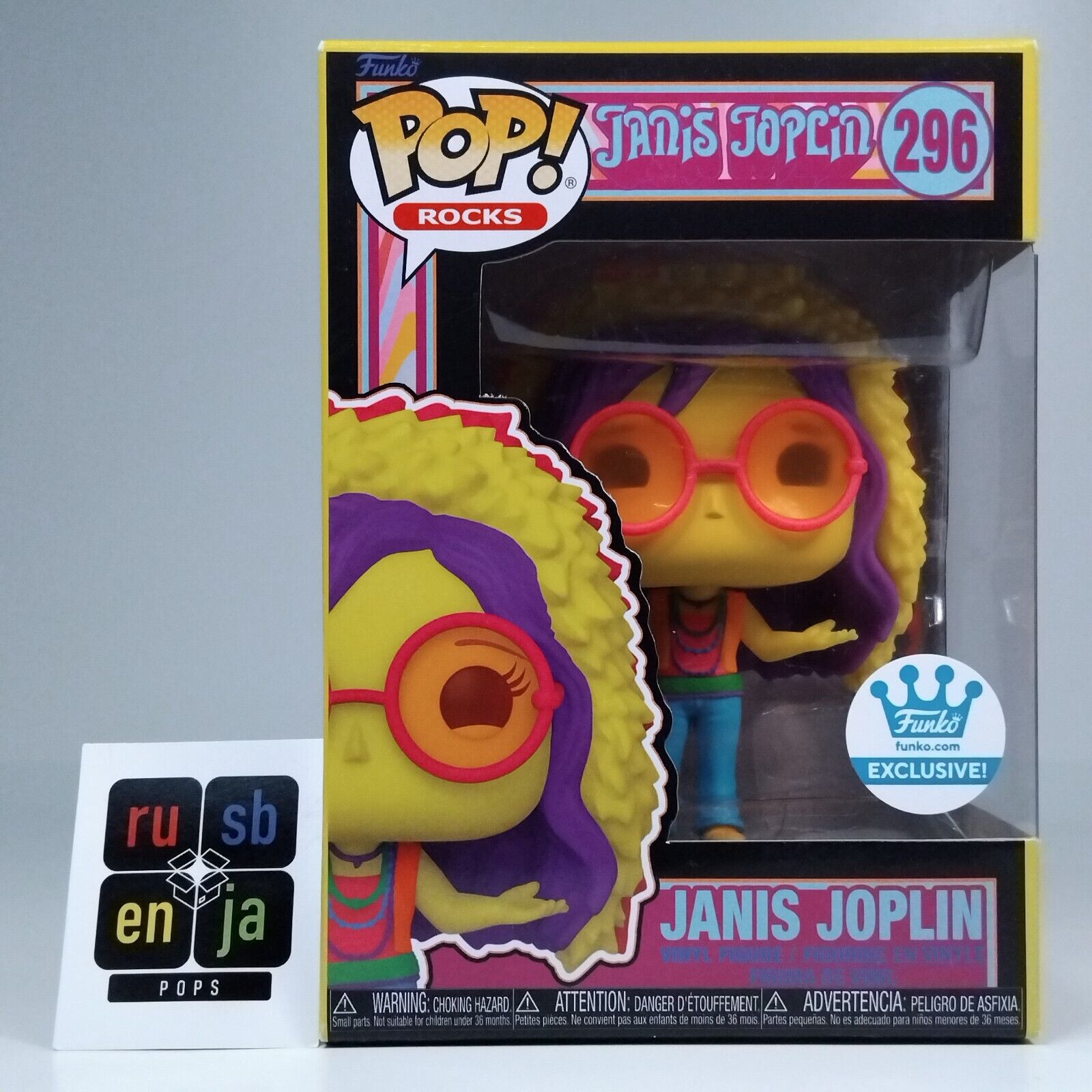 Funko Pop! Rocks Music Blacklight Janis Joplin Exclusive #296