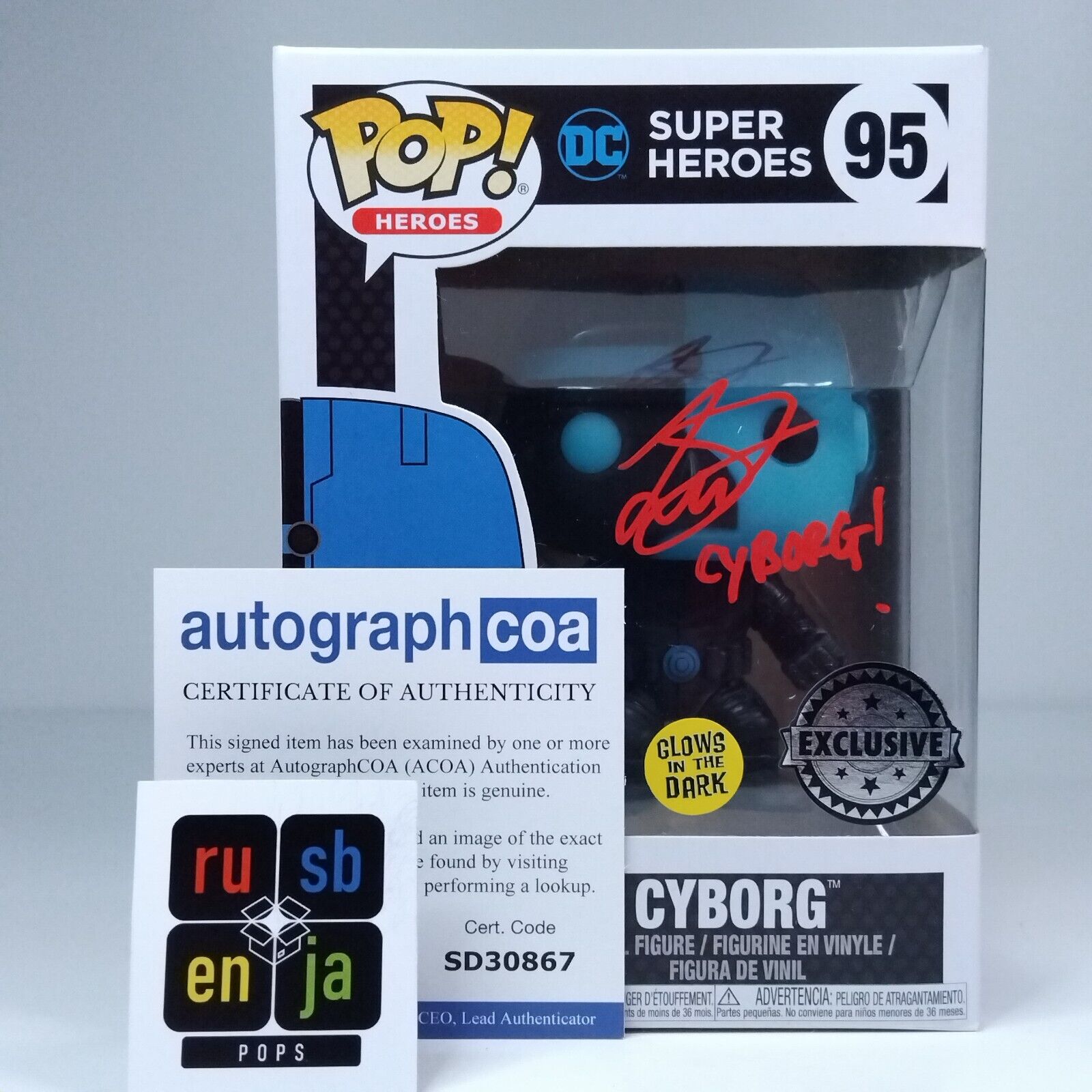 Funko Pop! DC Heroes Cyborg Signed Joivan Wade COA #95 WS