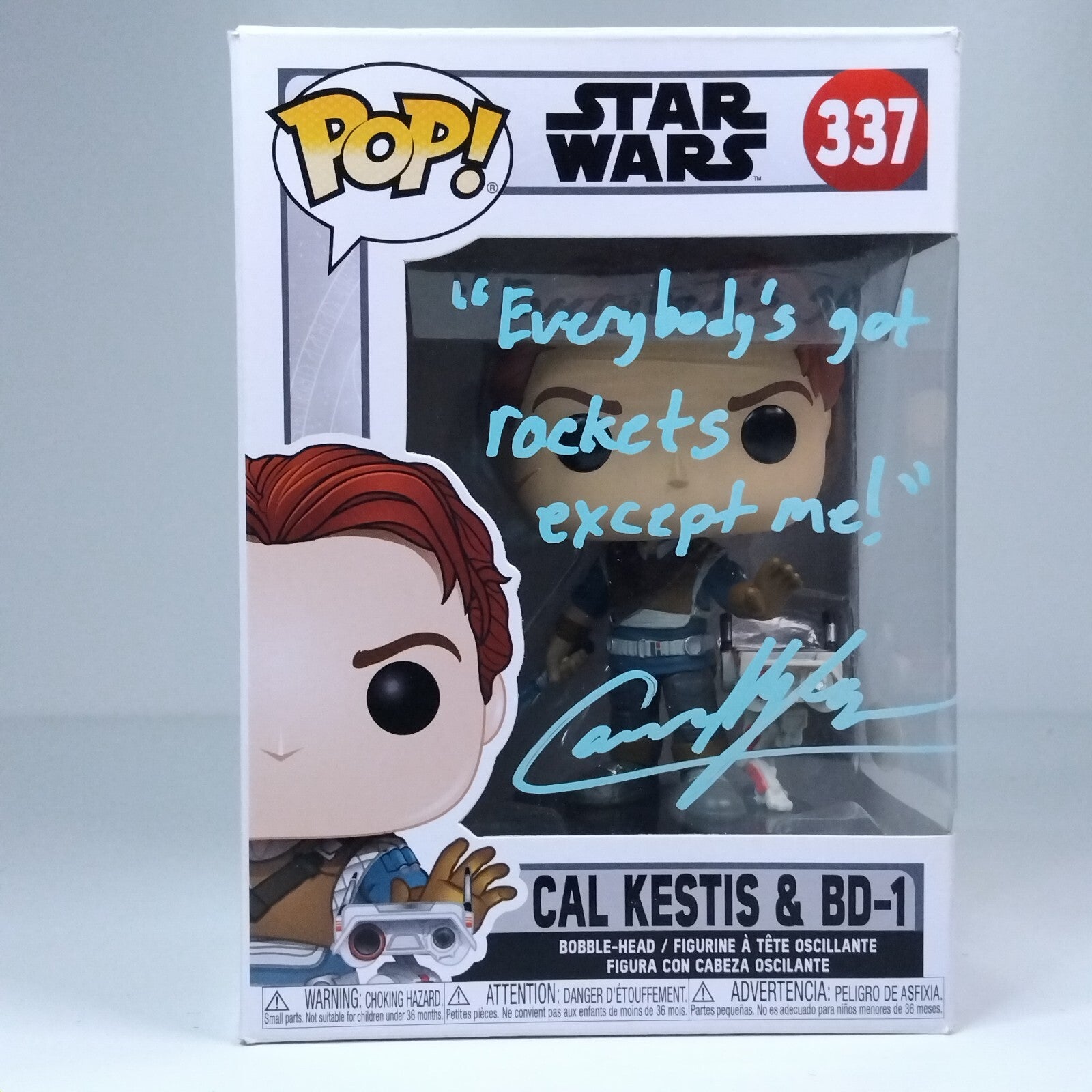 Funko Pop! Star Wars Cal Kestis & BD-1 Signed Cameron Monaghan COA #337