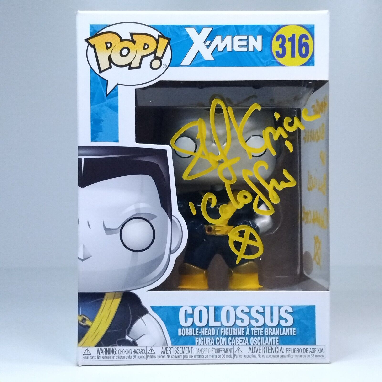 Funko Pop! Marvel X-Men Colossus Signed w/Quote Stefan Kapicic COA #316