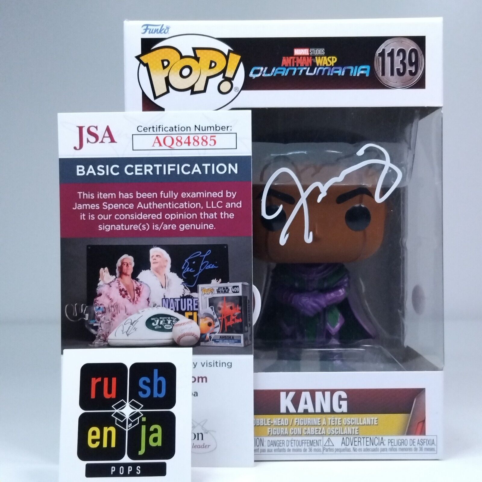 Funko Pop! Marvel Ant-Man Quantumania Kang Signed Jonathan Majors COA #1139 WS