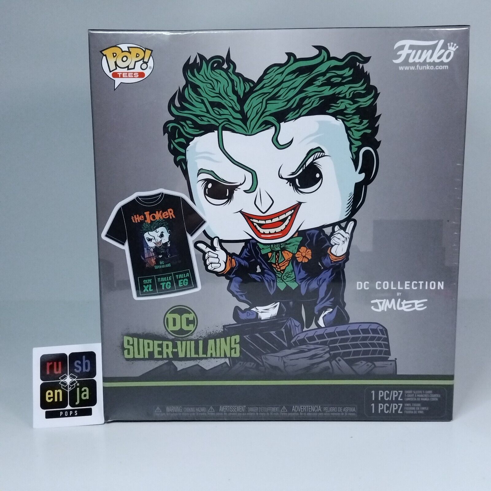 Funko Pop! DC Heroes Jim Lee Tees Extra Large Joker Sealed #240