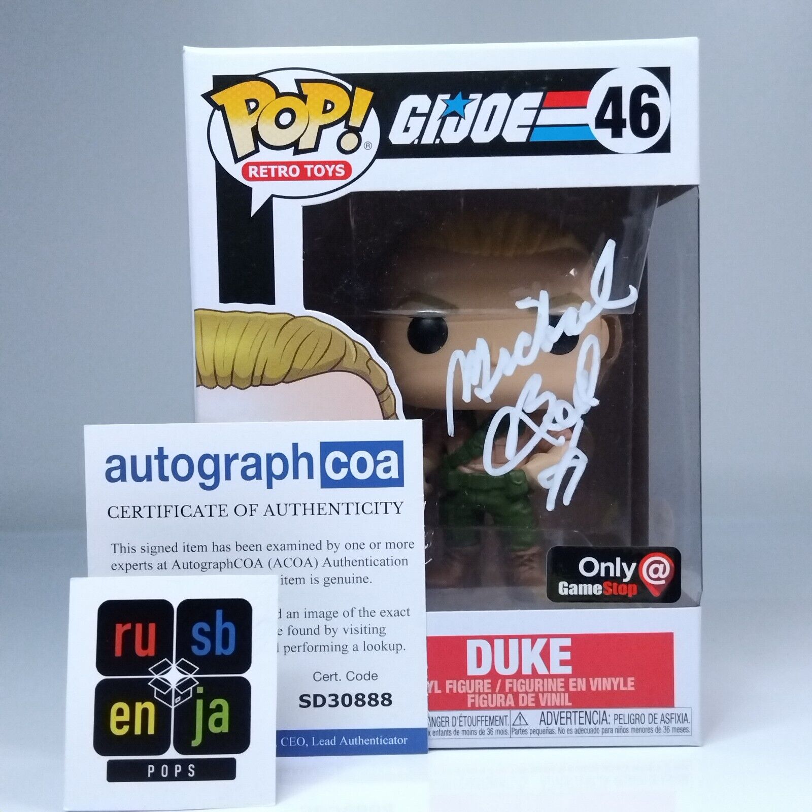 Funko Pop! Retro Toys GI Joe Duke Signed Michael Bell COA #46 WS