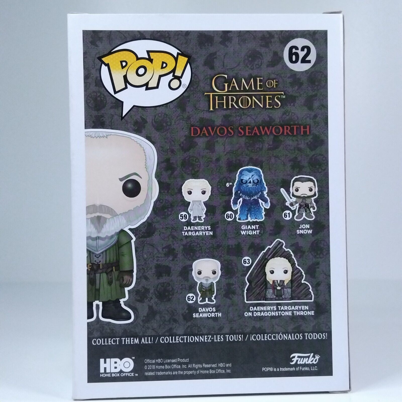 Funko Pop! TV Game of Thrones Davos Seaworth Signed Liam Cunningham COA #62 WS