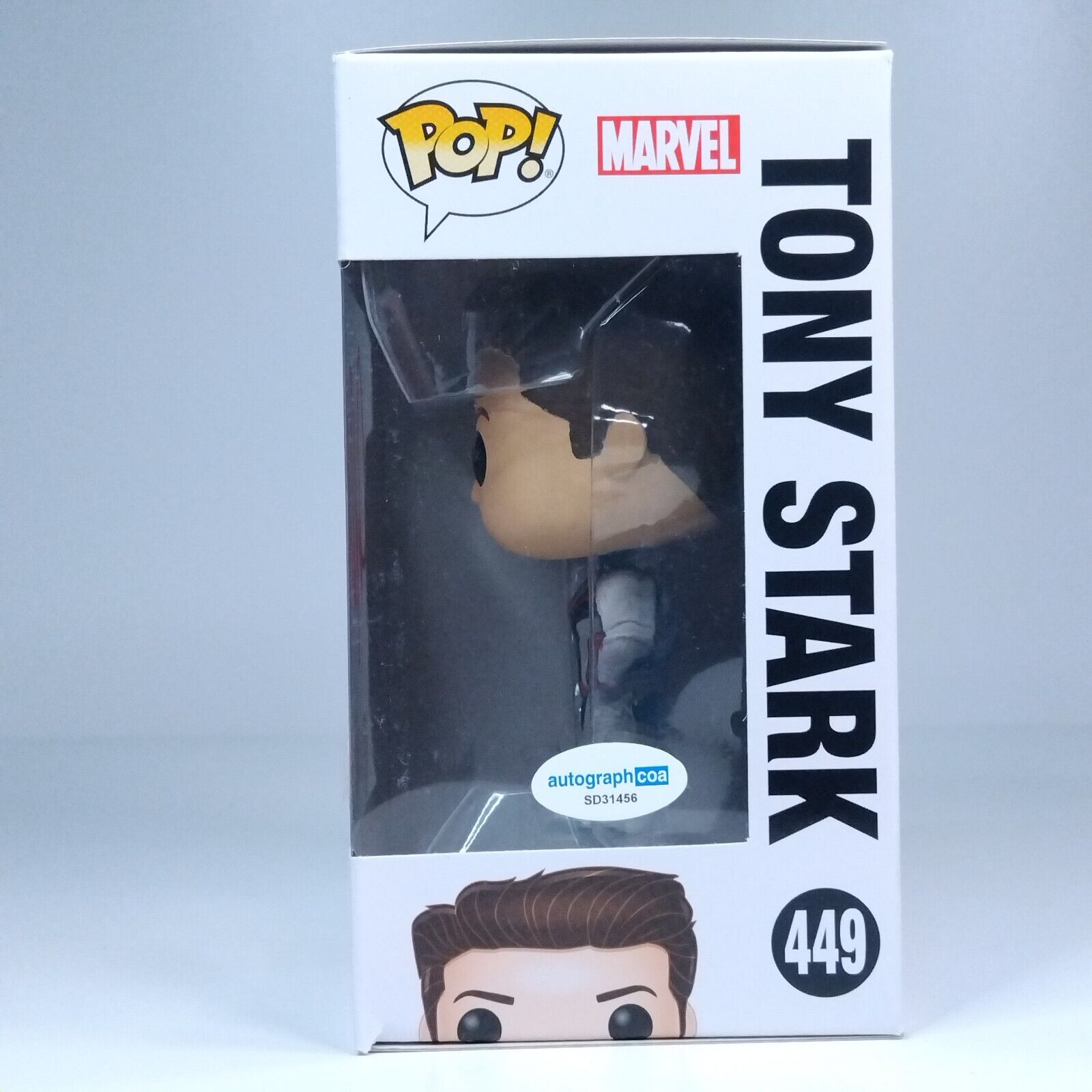 Funko Pop! Marvel Avengers Tony Stark Signed Joe Russo Director COA #449 WS