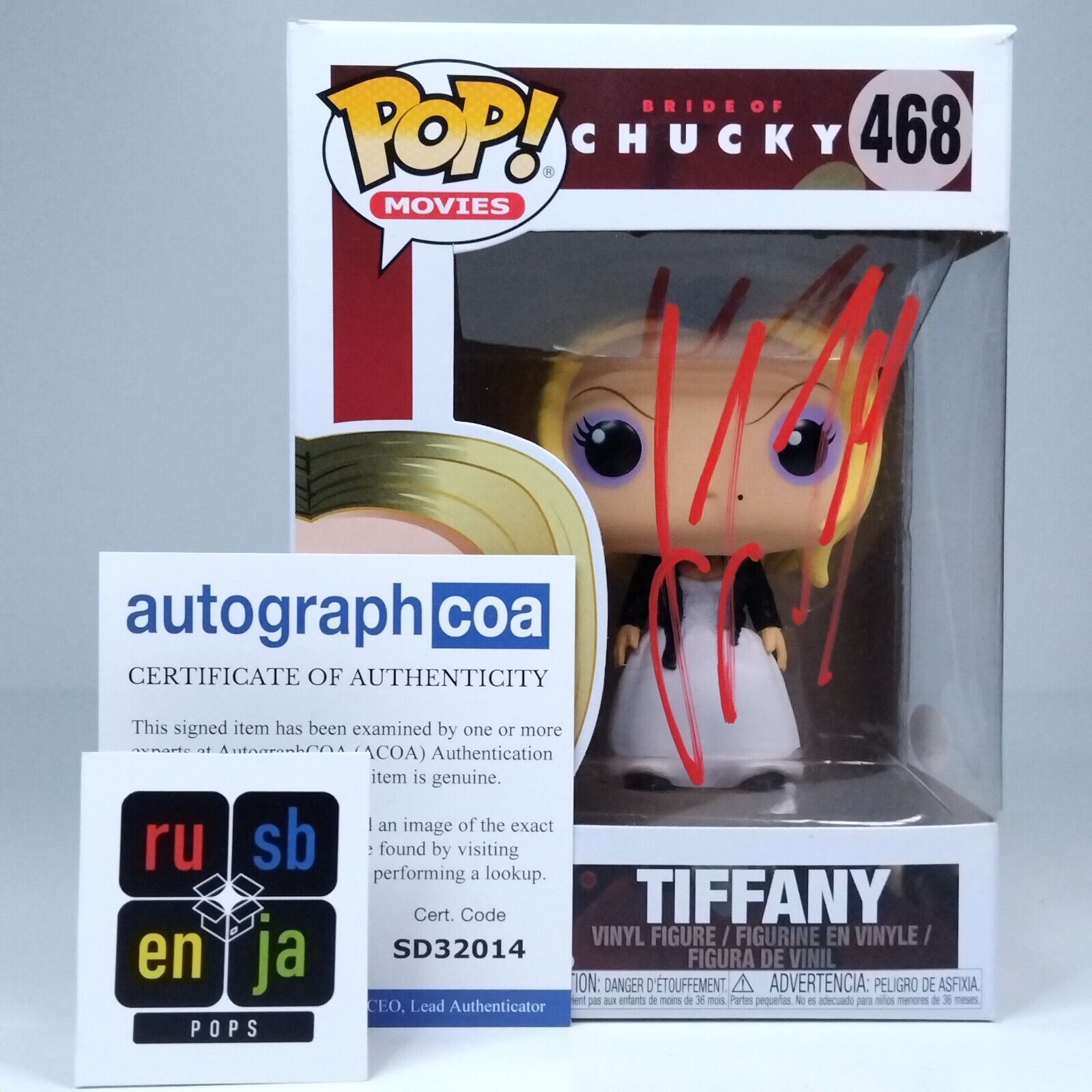 Funko Pop! Movies Horror Chucky Tiffany Signed Jennifer Tilly COA #468