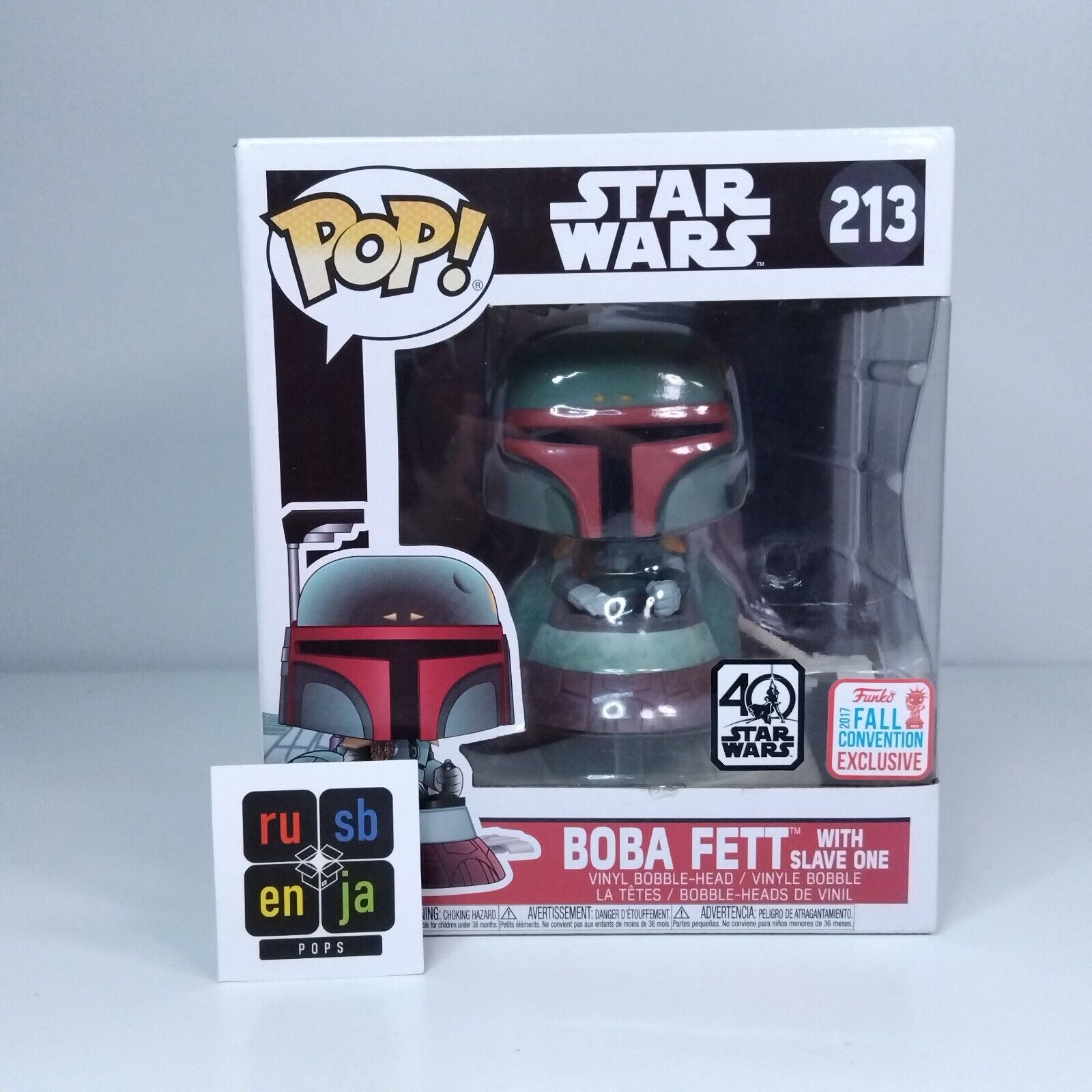 Funko Pop! Star Wars Boba Fett with Slave One Exclusive #213 FADED BOX SIDE