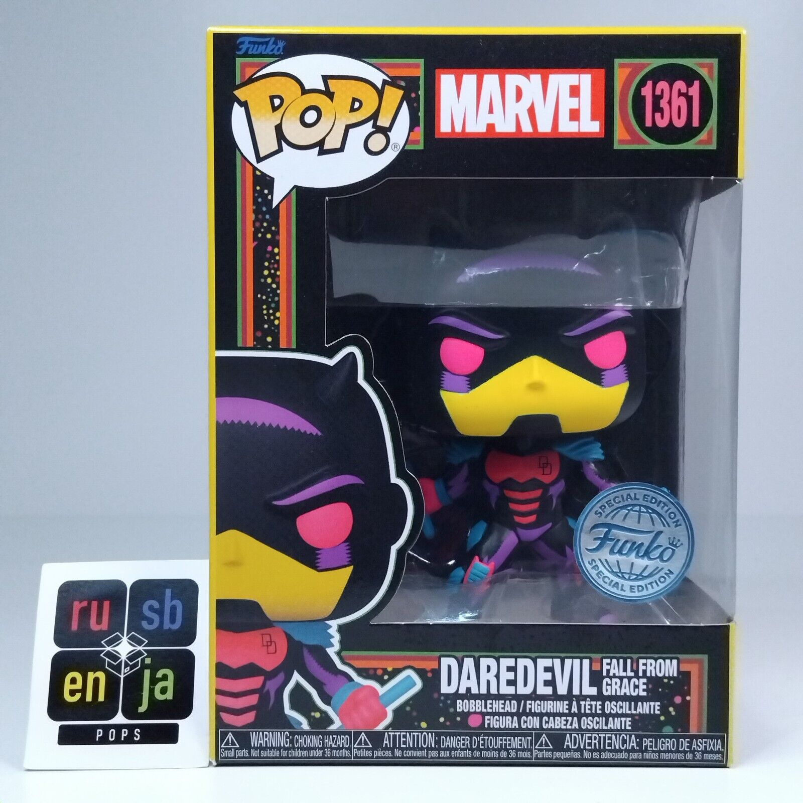 Funko Pop! Marvel Blacklight Daredevil Fall From Grace Special Edition #1361