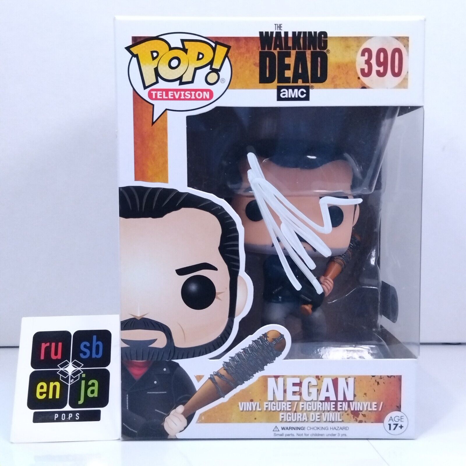 Funko Pop! TV The Walking Dead Negan Signed Jeffrey Dean Morgan COA #390 WS