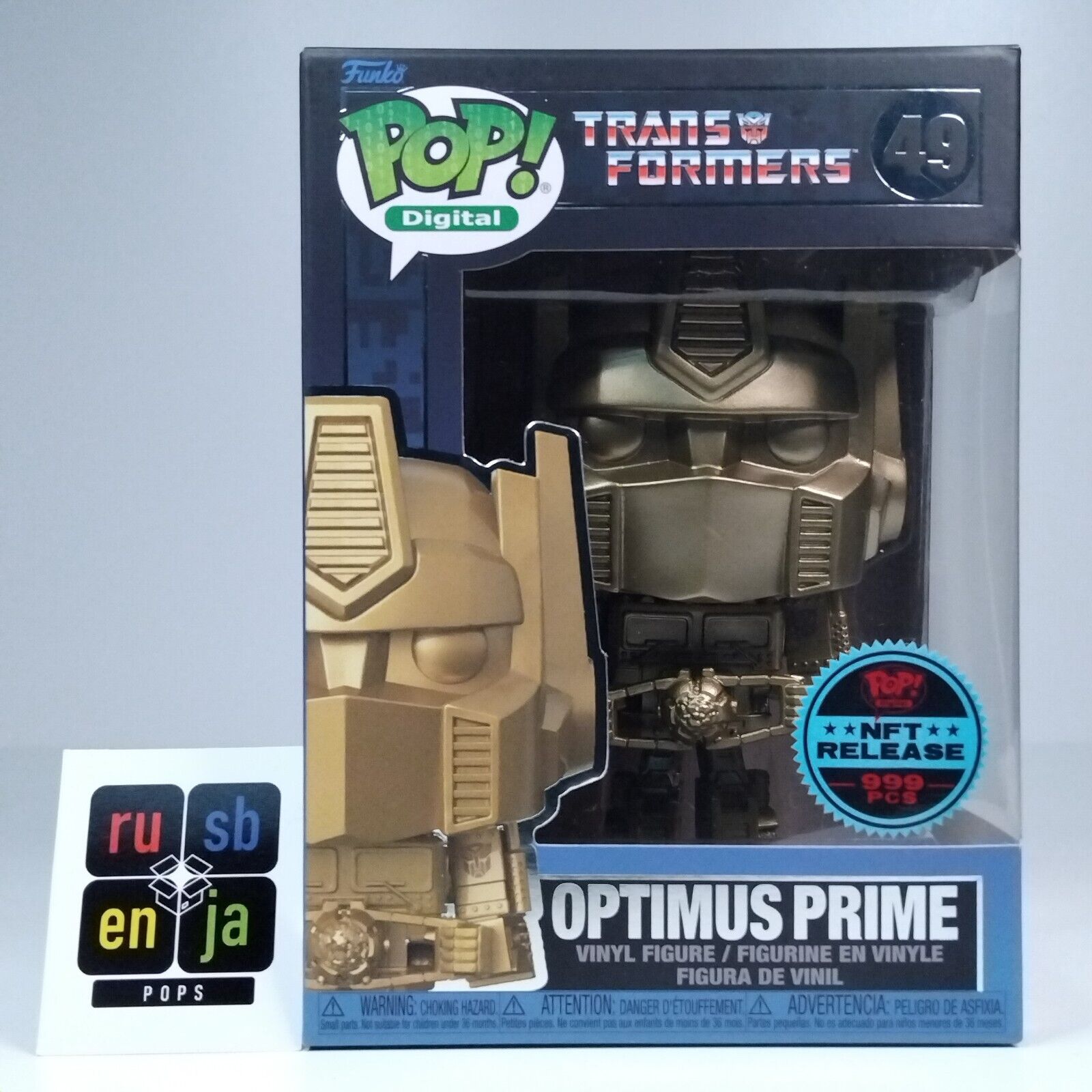 Funko Pop! Digital Retro Toys Transformers Gold Optimus Prime 999 Pcs #49