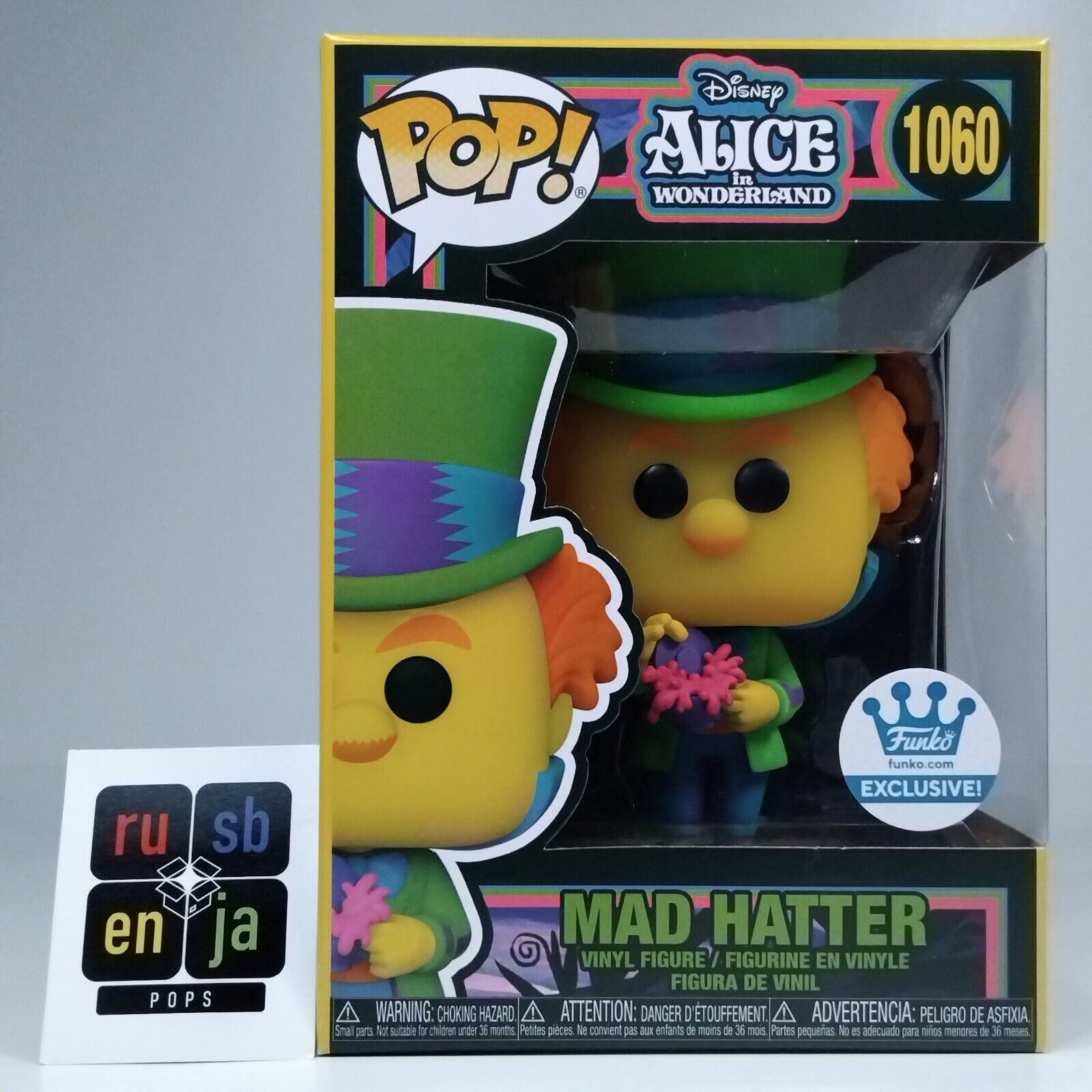 Funko Pop! Disney Alice in Wonderland Blacklight Mad Hatter Exclusive #1060