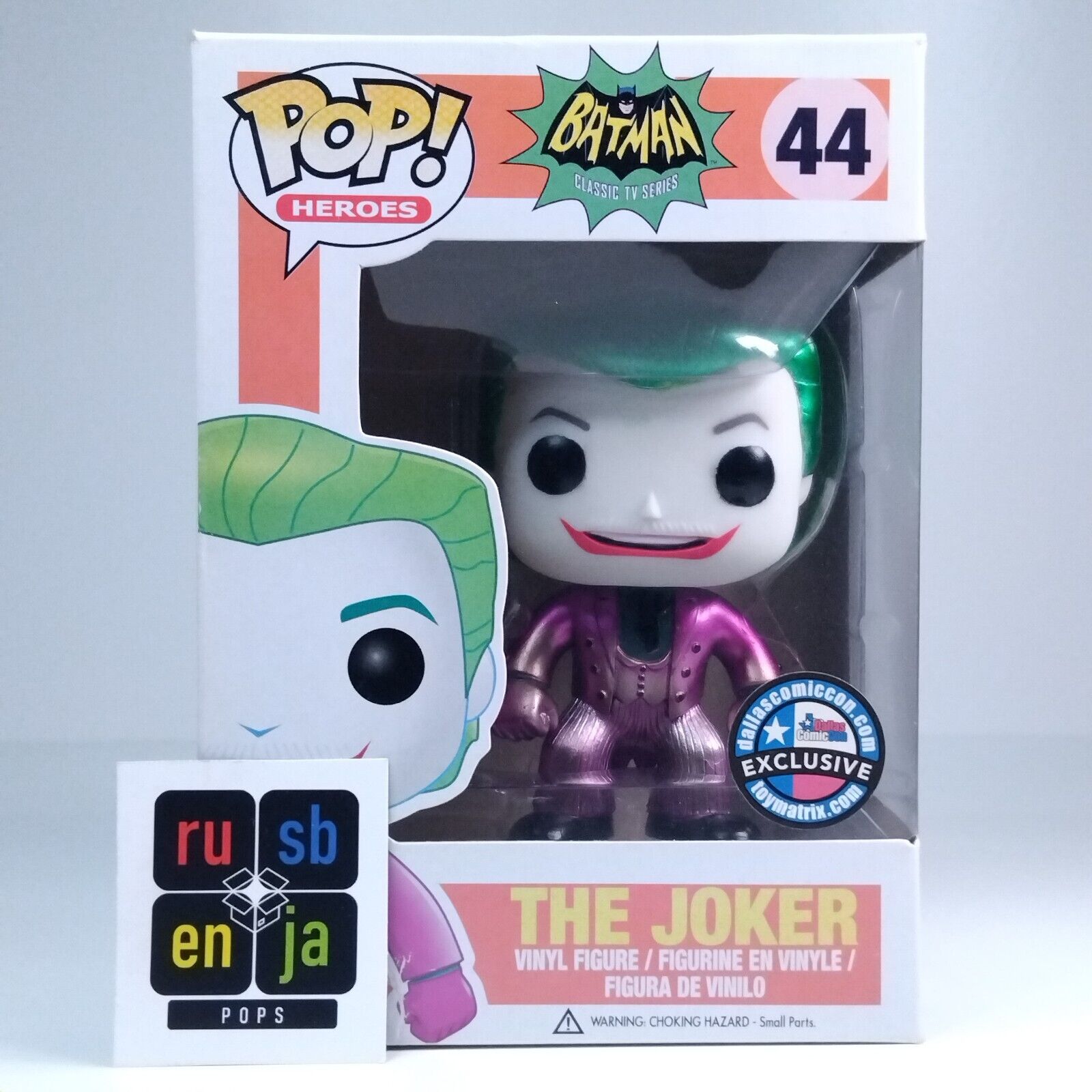 Funko Pop! DC Heroes The Joker Metallic Dallas Con #44 BAD BOX DAMAGE