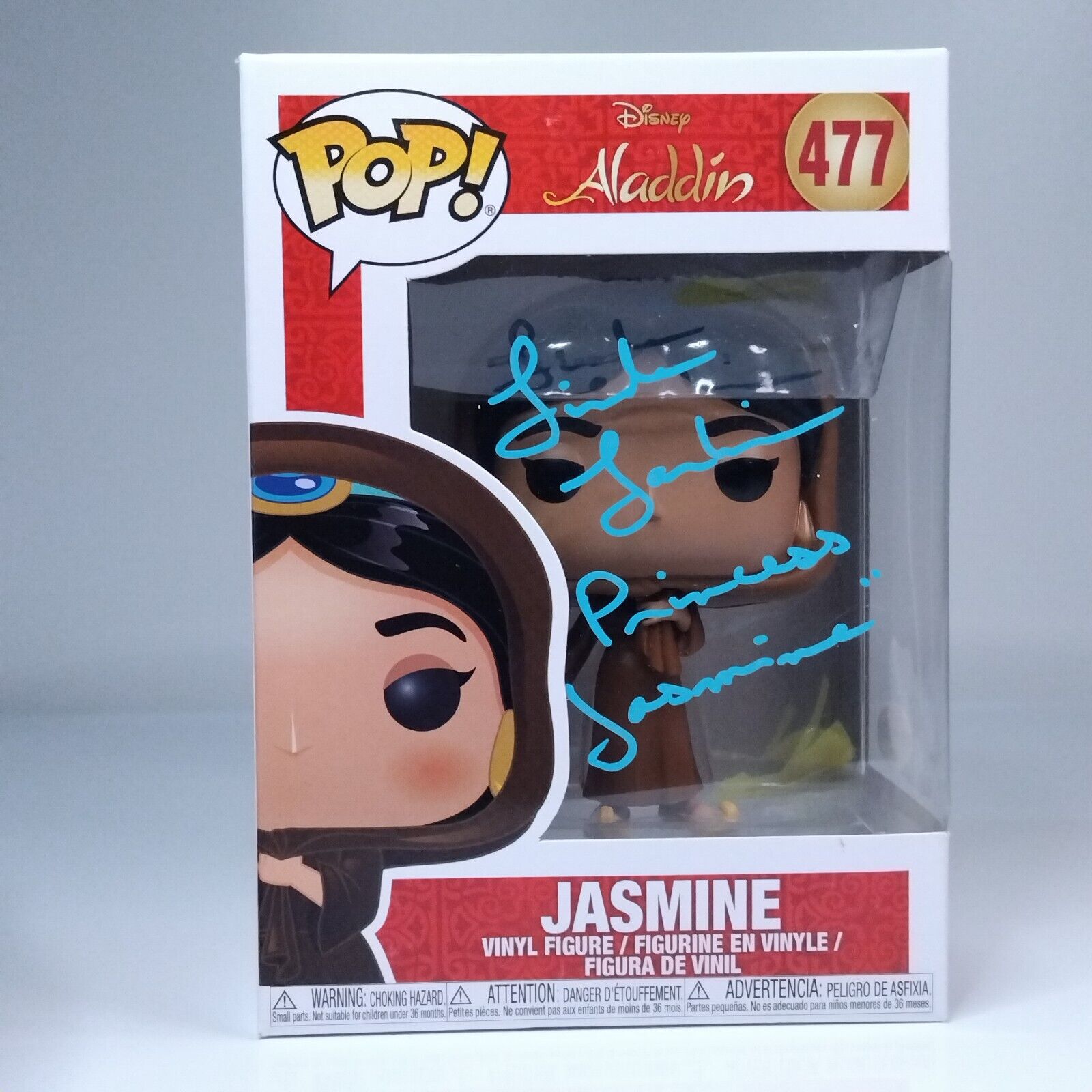 Funko Pop! Disney Aladin Princess Jasmine Signed Linda Larkin COA #477 WS